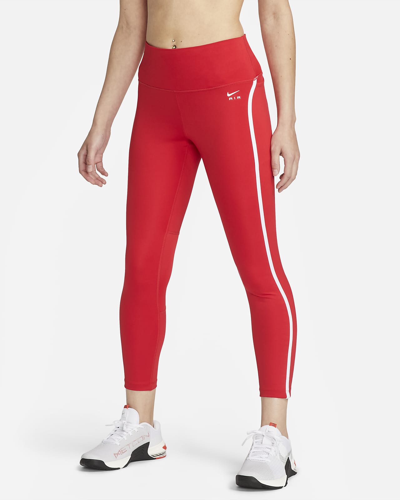 Nike Pro 365 Leggings Pomegranate The Nike Pro Leggings are made with  sweat-wicking fabric that and mesh across the calves to keep you cool and  dry. Soft, stretchy fabric moves with you