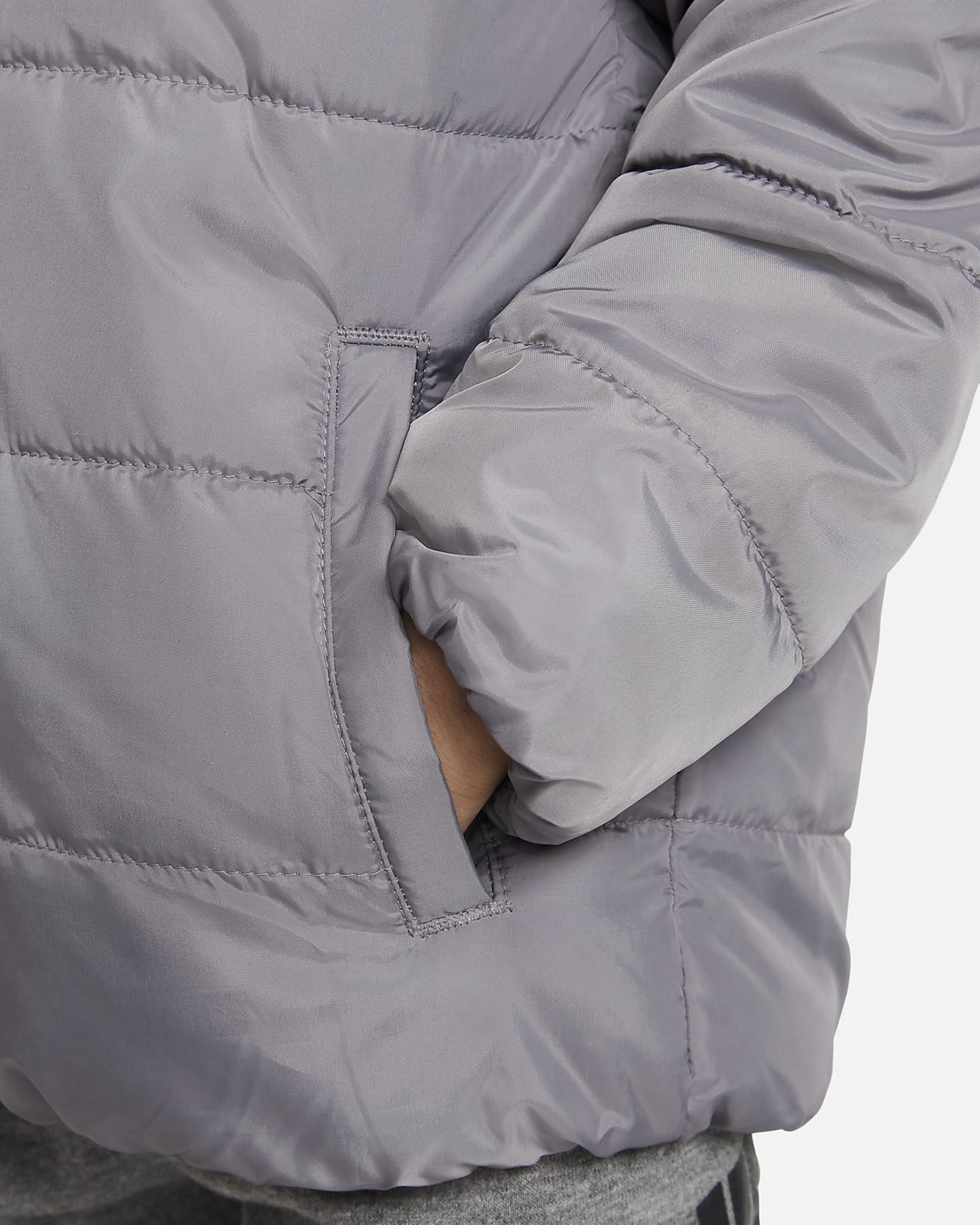 grey nike puffer coat