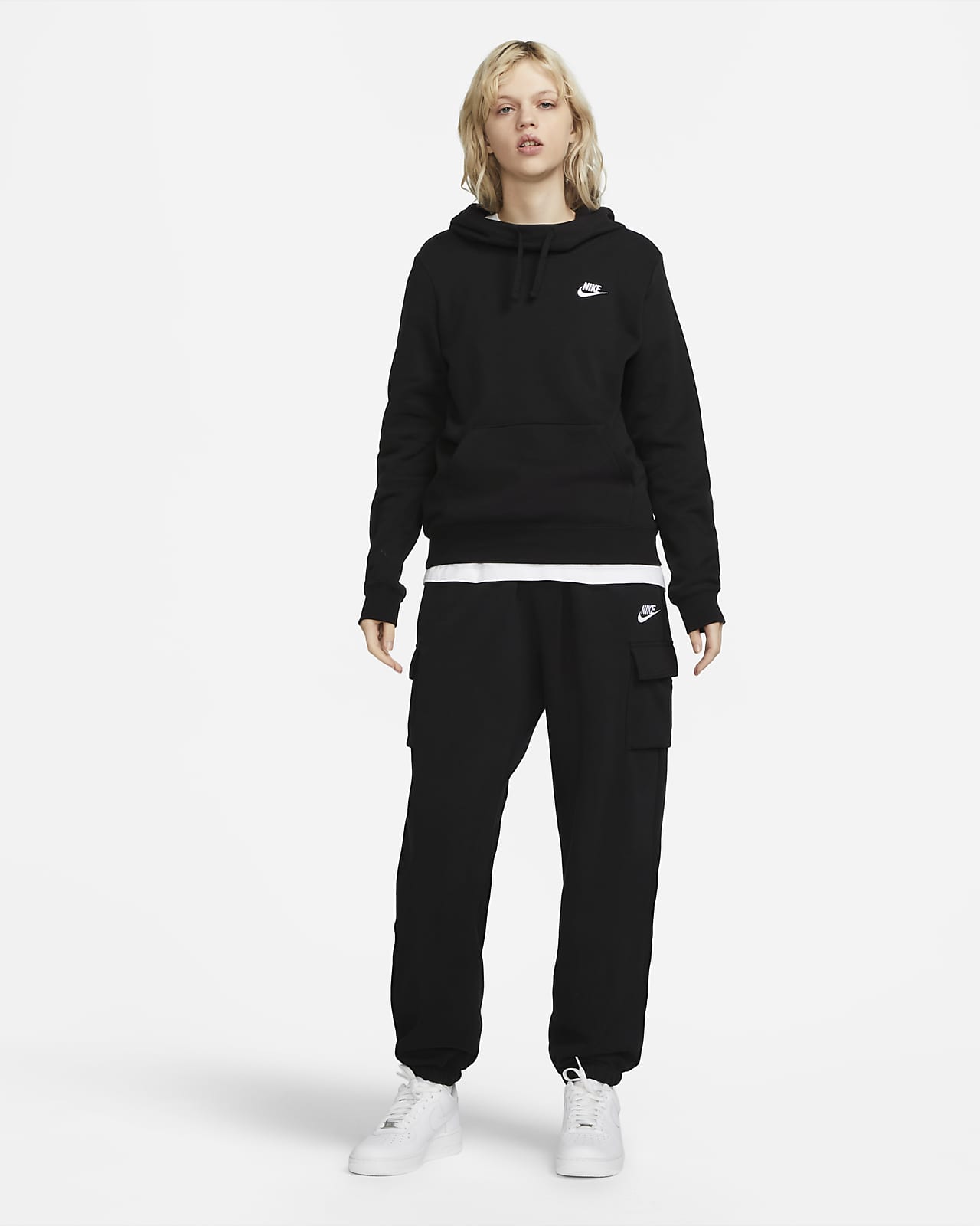 Nike funnel discount neck hoodie black