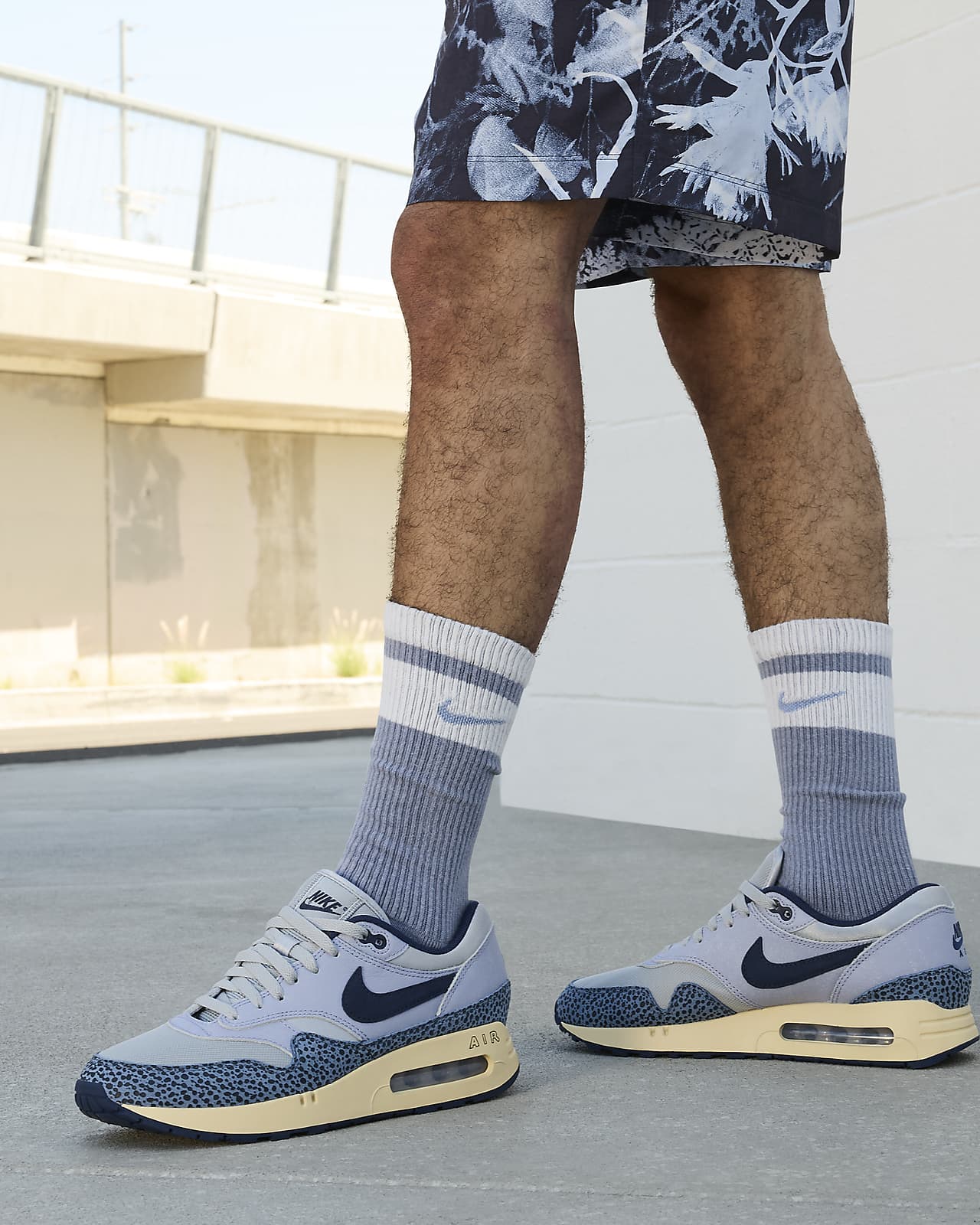 Nike Air Max 1 '86 'Blue Safari' Sneaker (Lt Smoke Grey/Diffused Blue-Indigo Haze - 4.5) - Size 4.5, Unisex