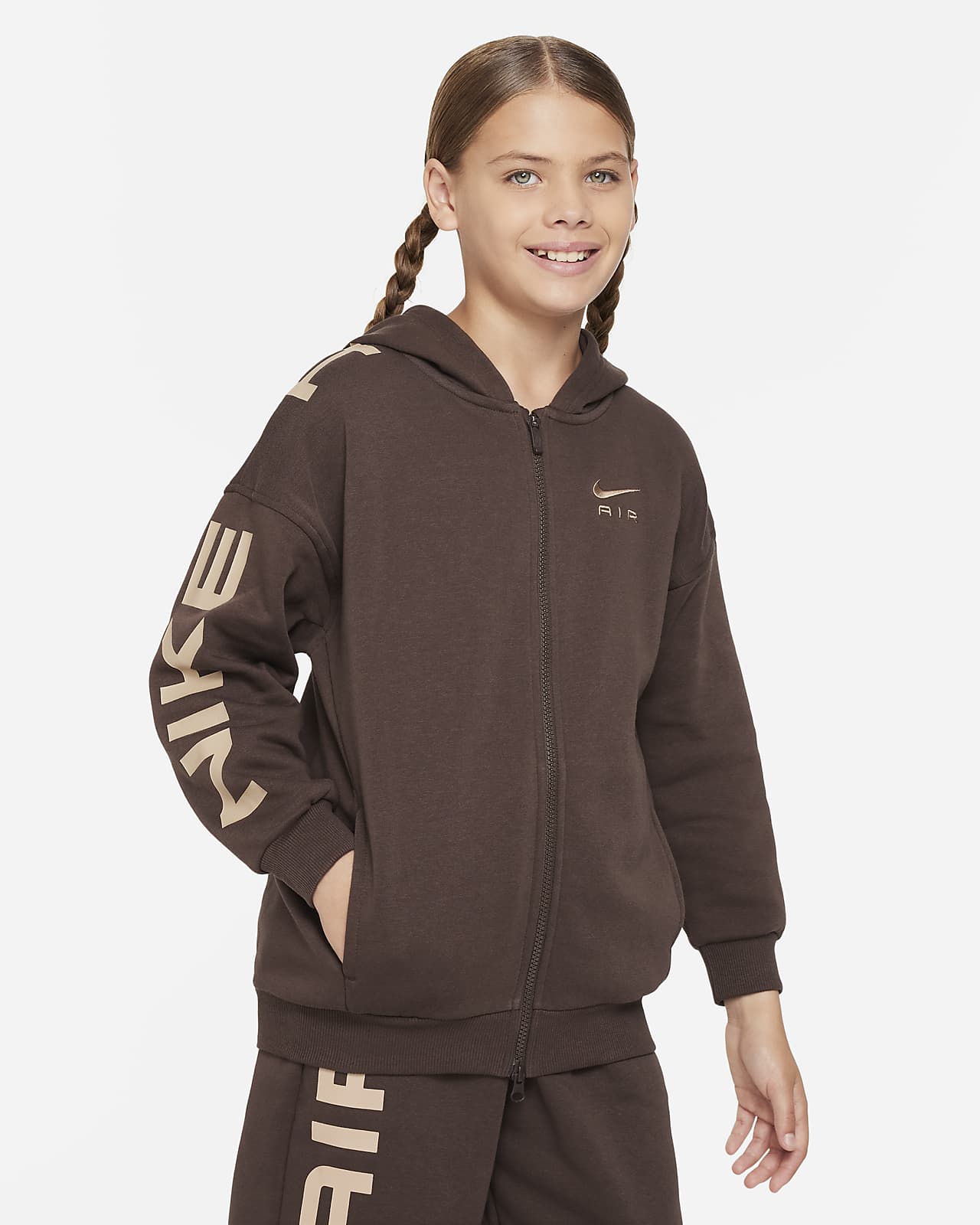 Nike Air Club Fleece Older Kids' (Girls') Oversized Full-Zip Hoodie