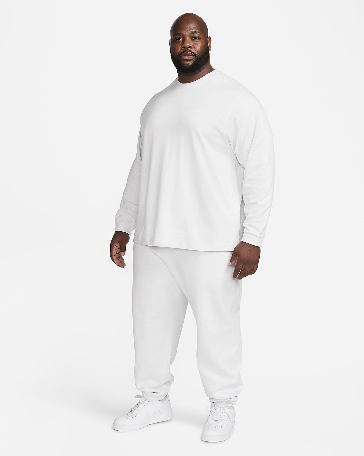 Nike Solo Swoosh Longsleeve Top Birch Heather / White – Livestock