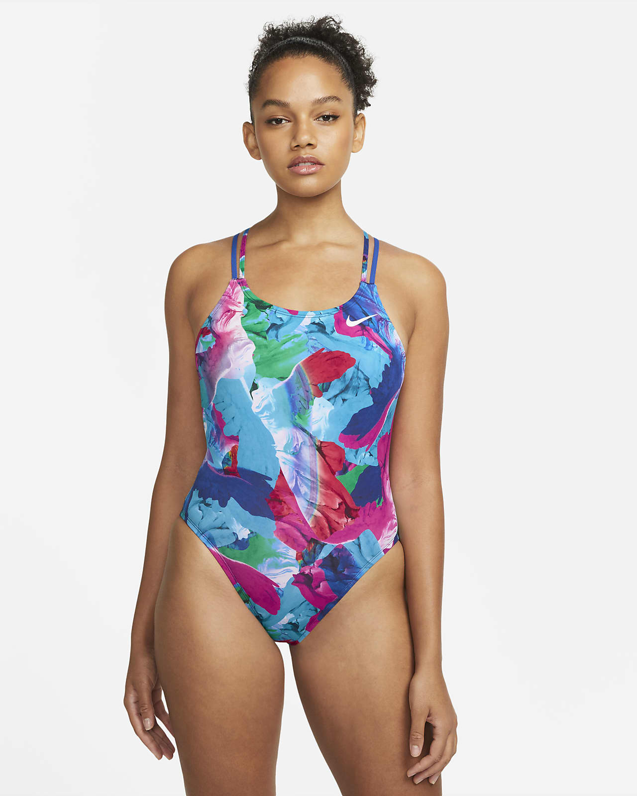 Traje de baño Spiderback de una pieza Nike HydraStrong Multiple Print para  mujer. Nike.com
