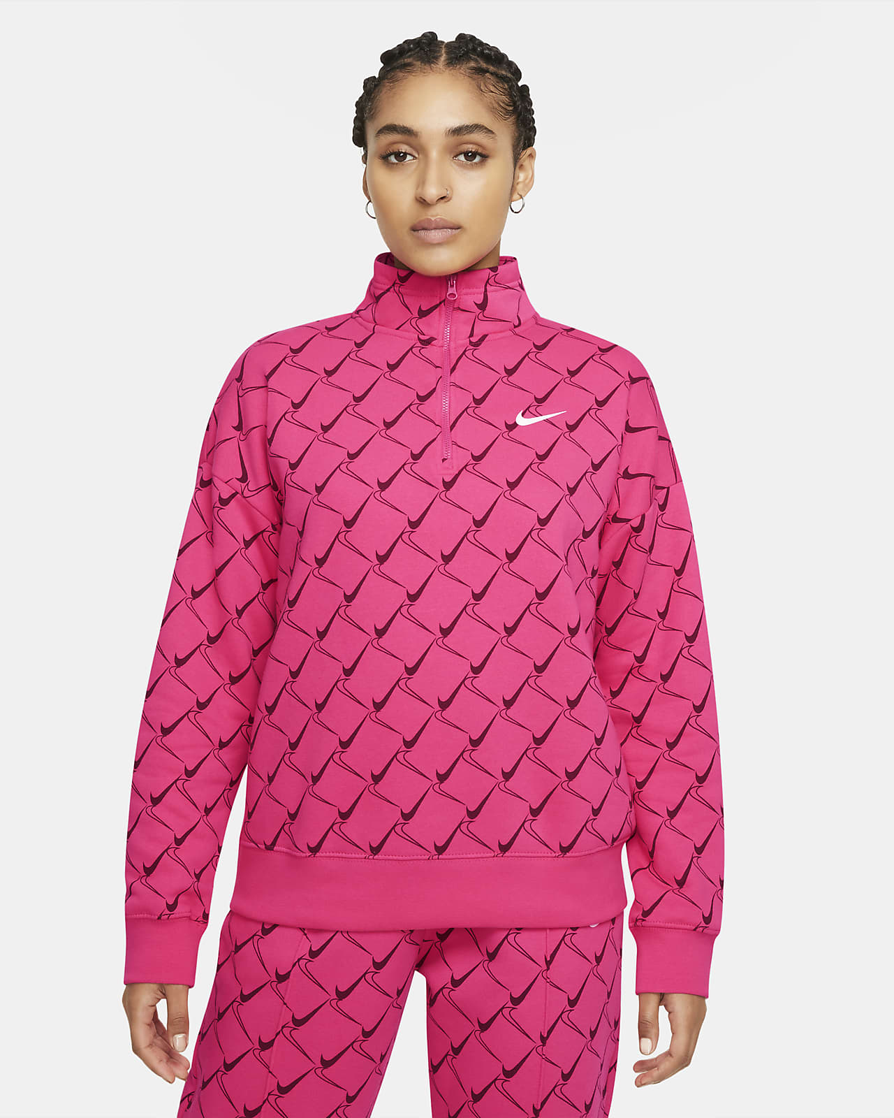 Nike Sportswear Chaqueta con cremallera de 1/4 de tejido Fleece - Mujer.  Nike ES