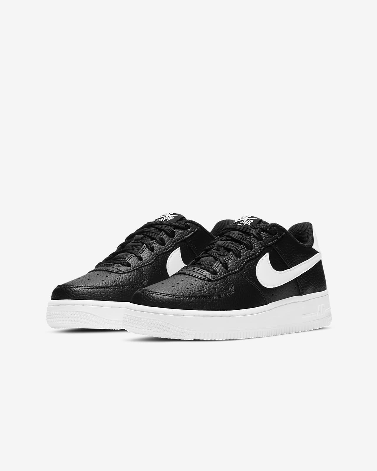 Nike Air Force 1/1 - Zapatos casuales para niños grandes, color blanco y  negro, CT3840-100, Blanco/Negro