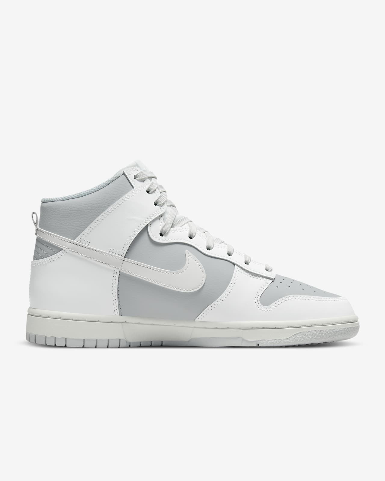 SNEAKERS UOMO NIKE DUNK HIGH RETRO BIANCO/NERO IN PELLE- DD1399-105