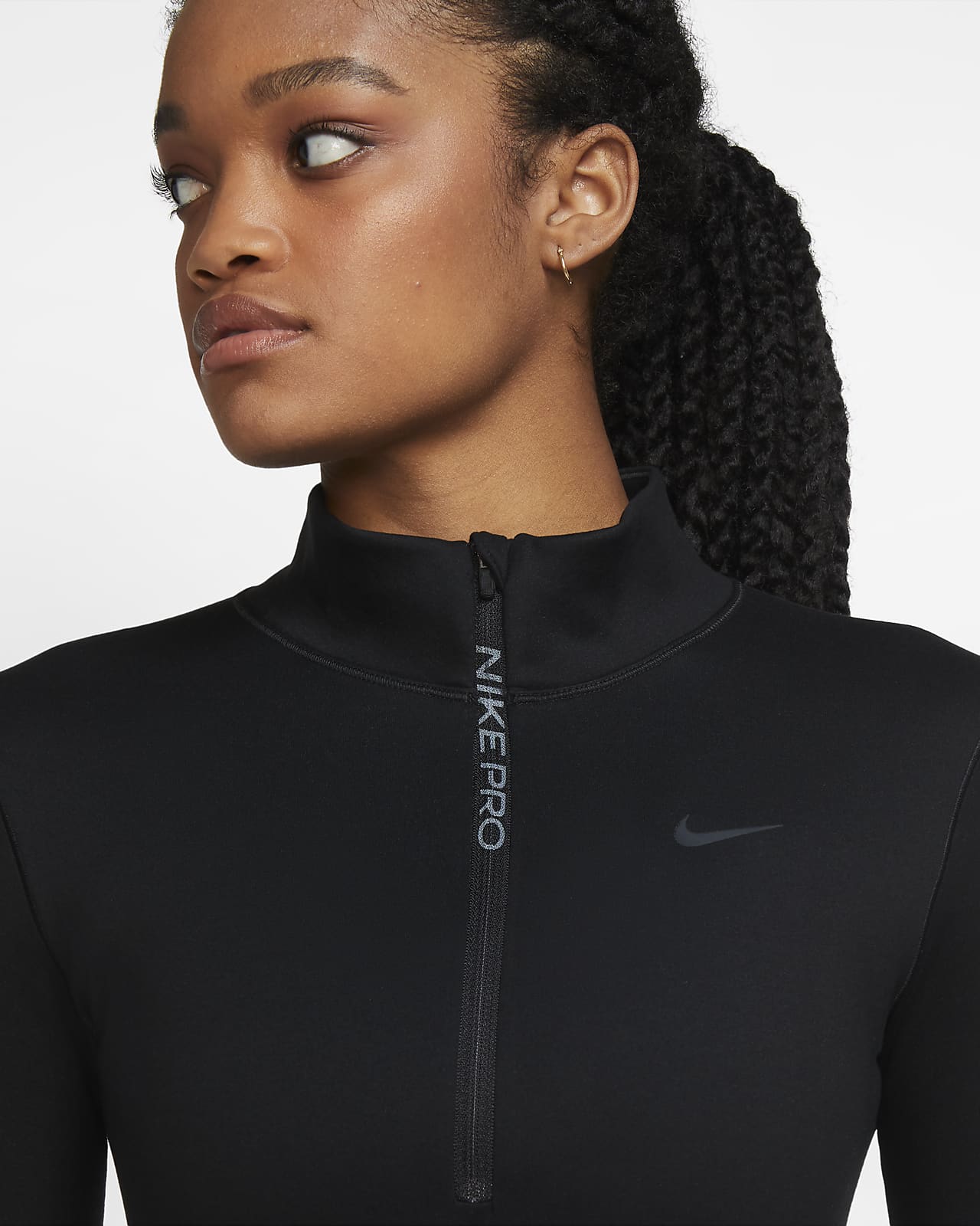 Prenda superior de running de manga larga y medio cierre para mujer Nike Pro Warm