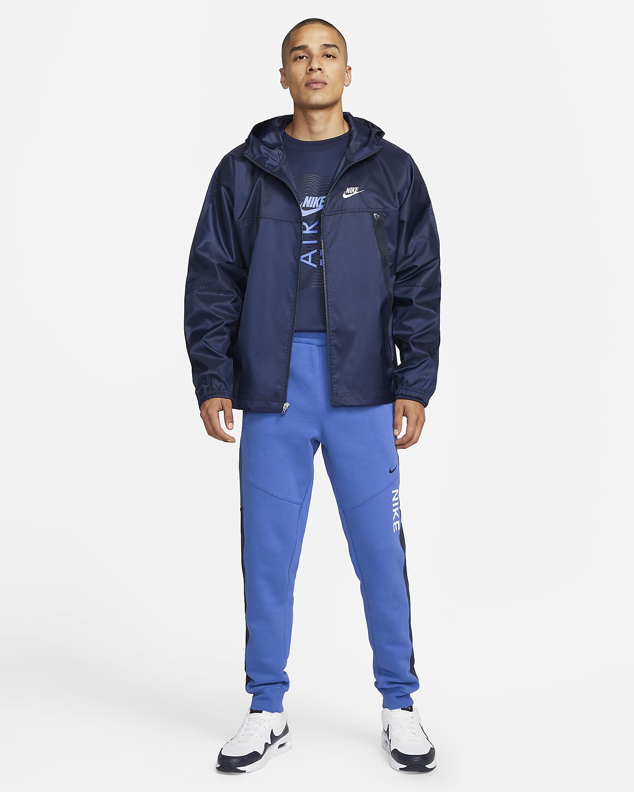 nike hybrid fleece joggers blue