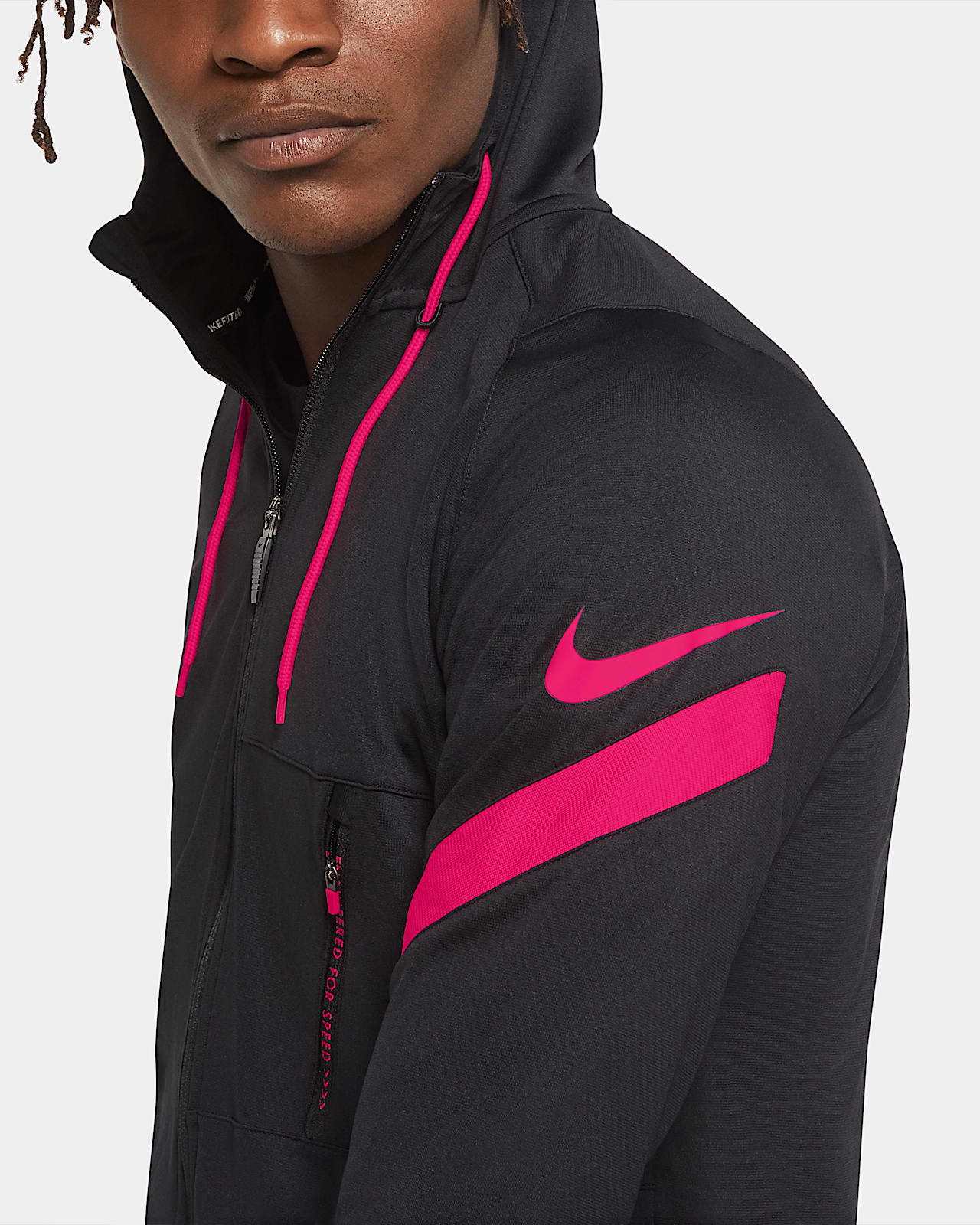 nike dri fit tracksuit black and pink