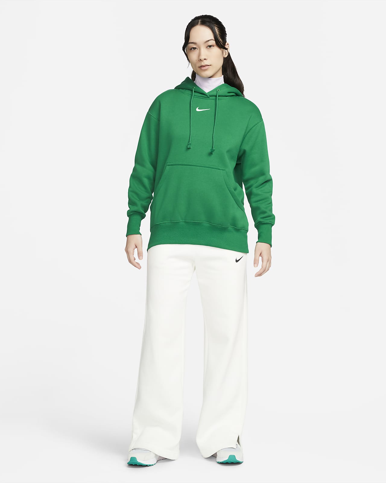 Nike fleece green hoodie clearance
