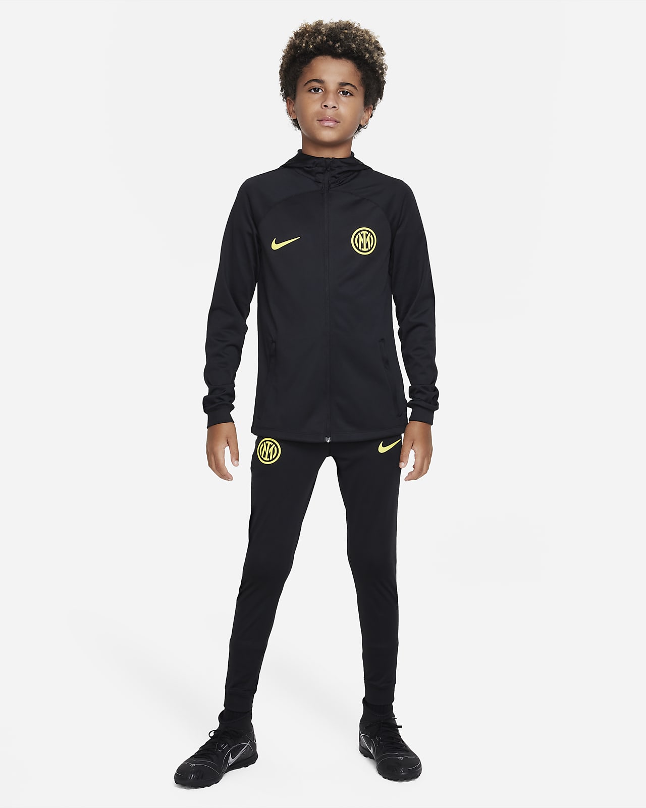 Haat Ik wil niet ongezond Inter Milan Strike Nike Dri-FIT voetbaltrainingspak met capuchon voor kids.  Nike NL