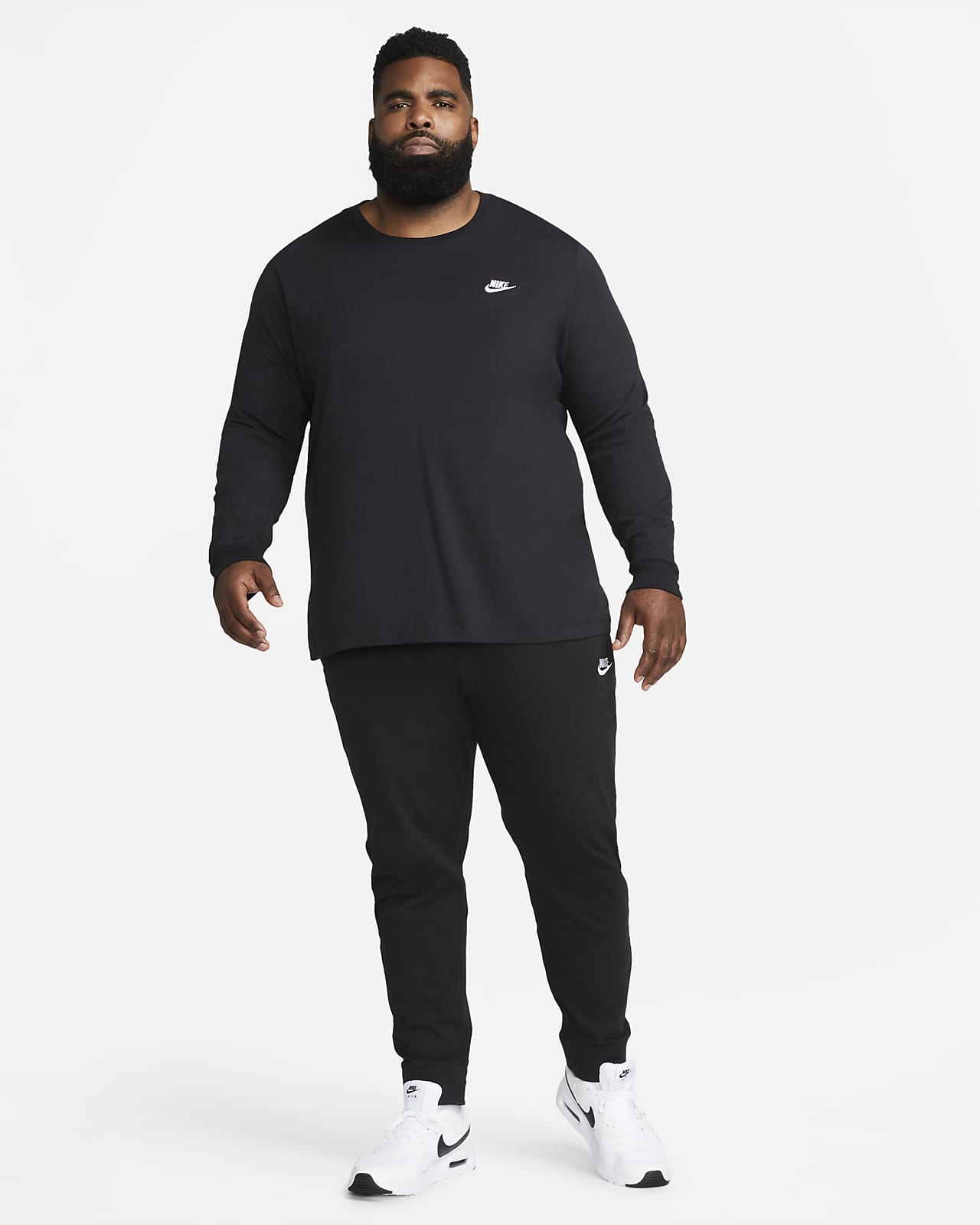 Nike Sportswear Easy Joggers in Black & White