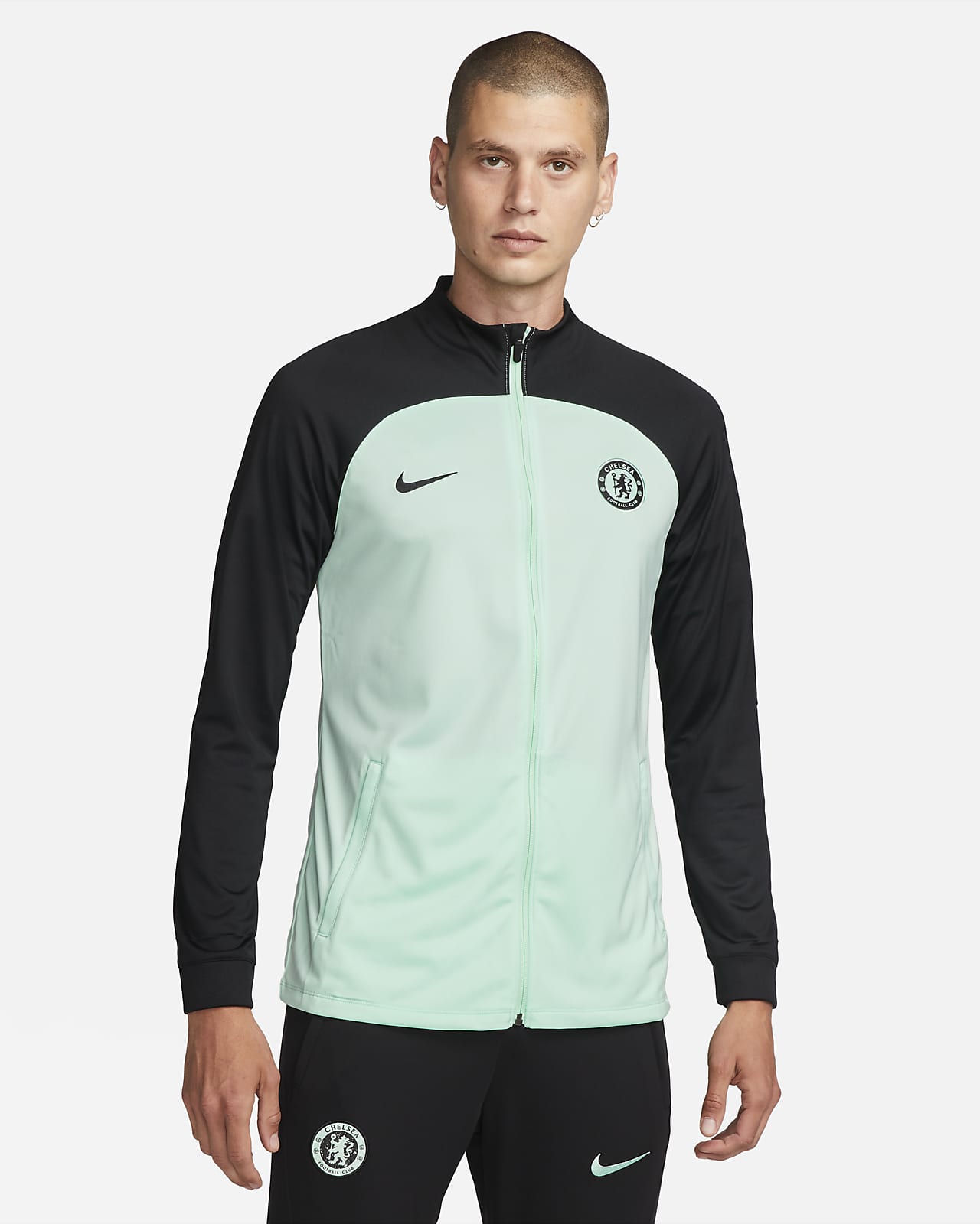 Chelsea FC Strike Third Men's Nike Dri-FIT Soccer Knit Track Jacket.