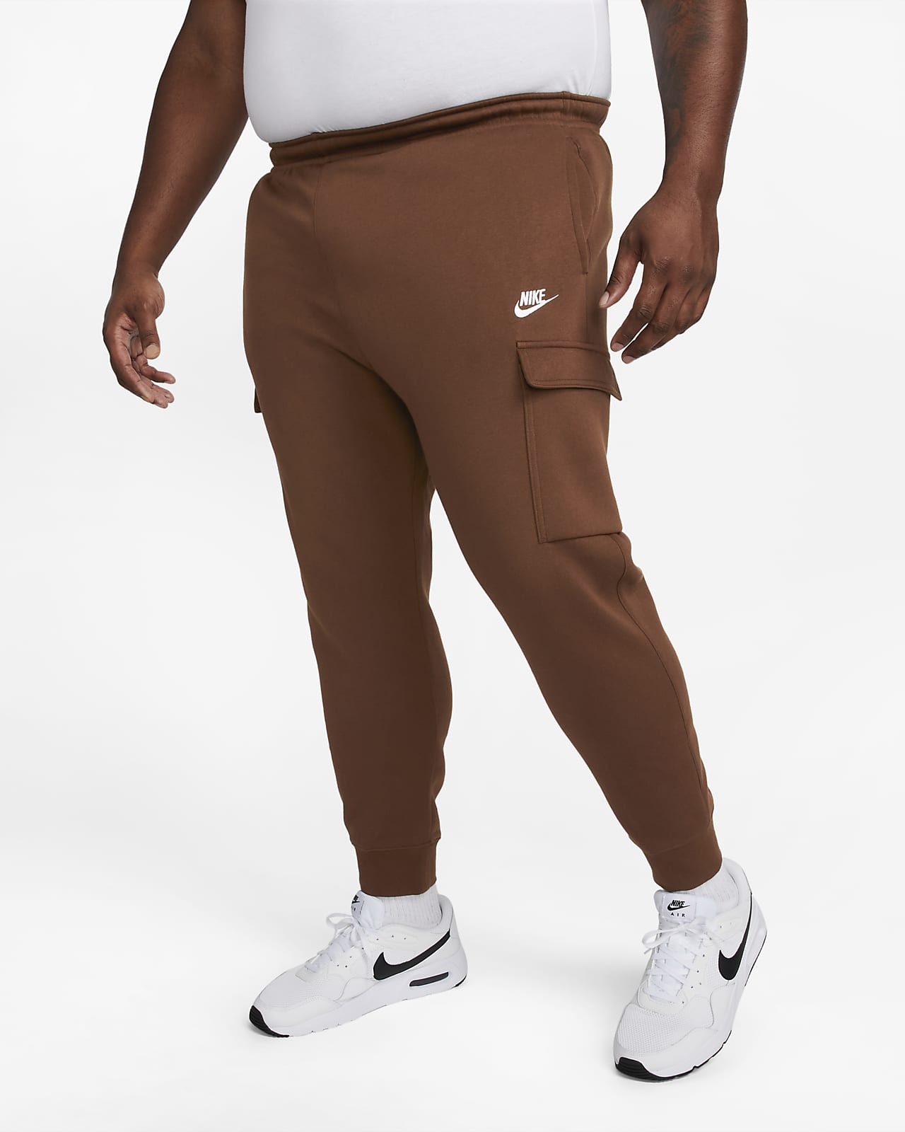 Mens Heavyweight Fleece Cargo Sweatpants Fashion Sport Baggy Pants Jogger  with Pockets