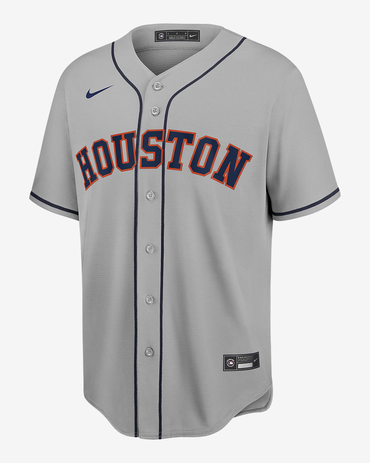 Houston Astros Nike Road Replica Custom Jersey - Gray