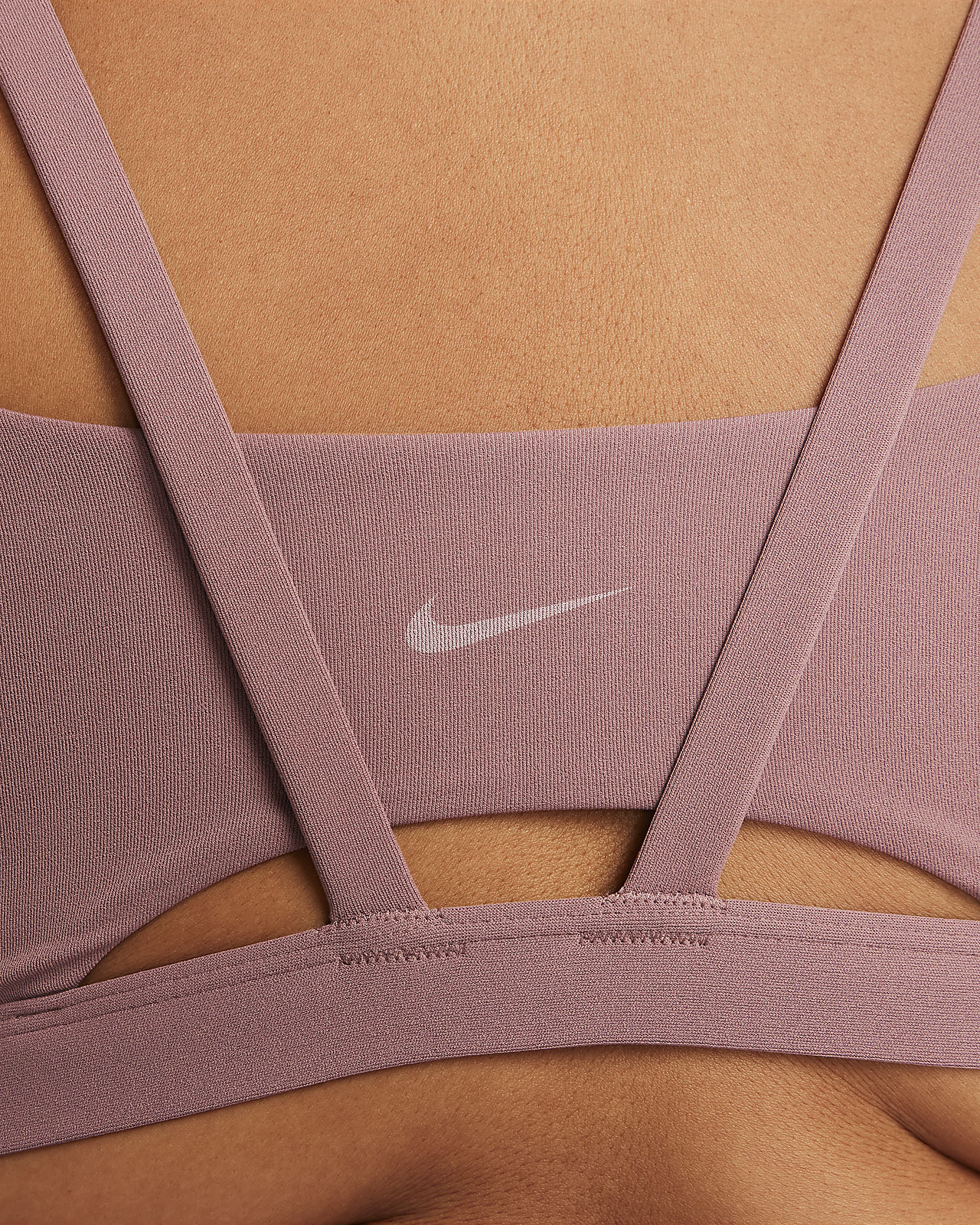 NIKE ALATE TRACE LIGHT SUPPORT PADDED STRAPPY TRAINING GYM BRA