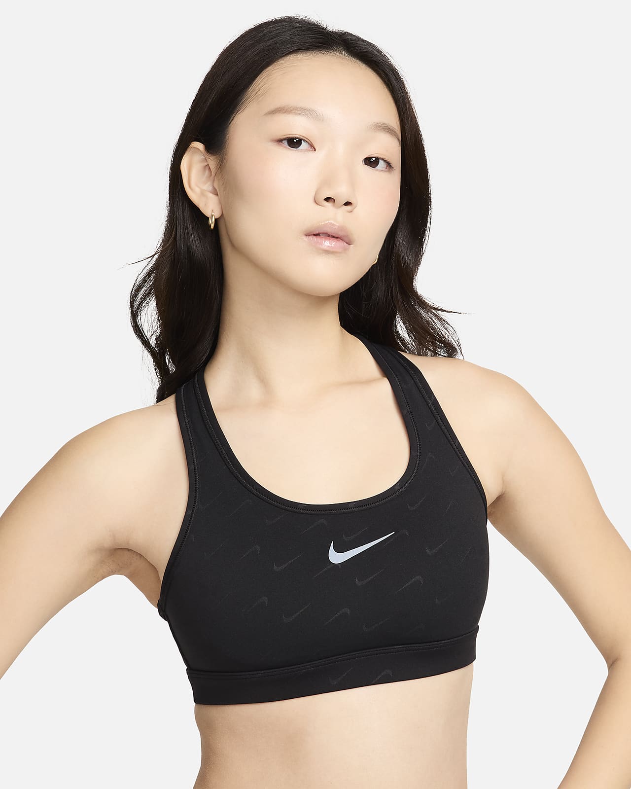 Nike Swoosh Women's Sports Bra - Orange Trance/White