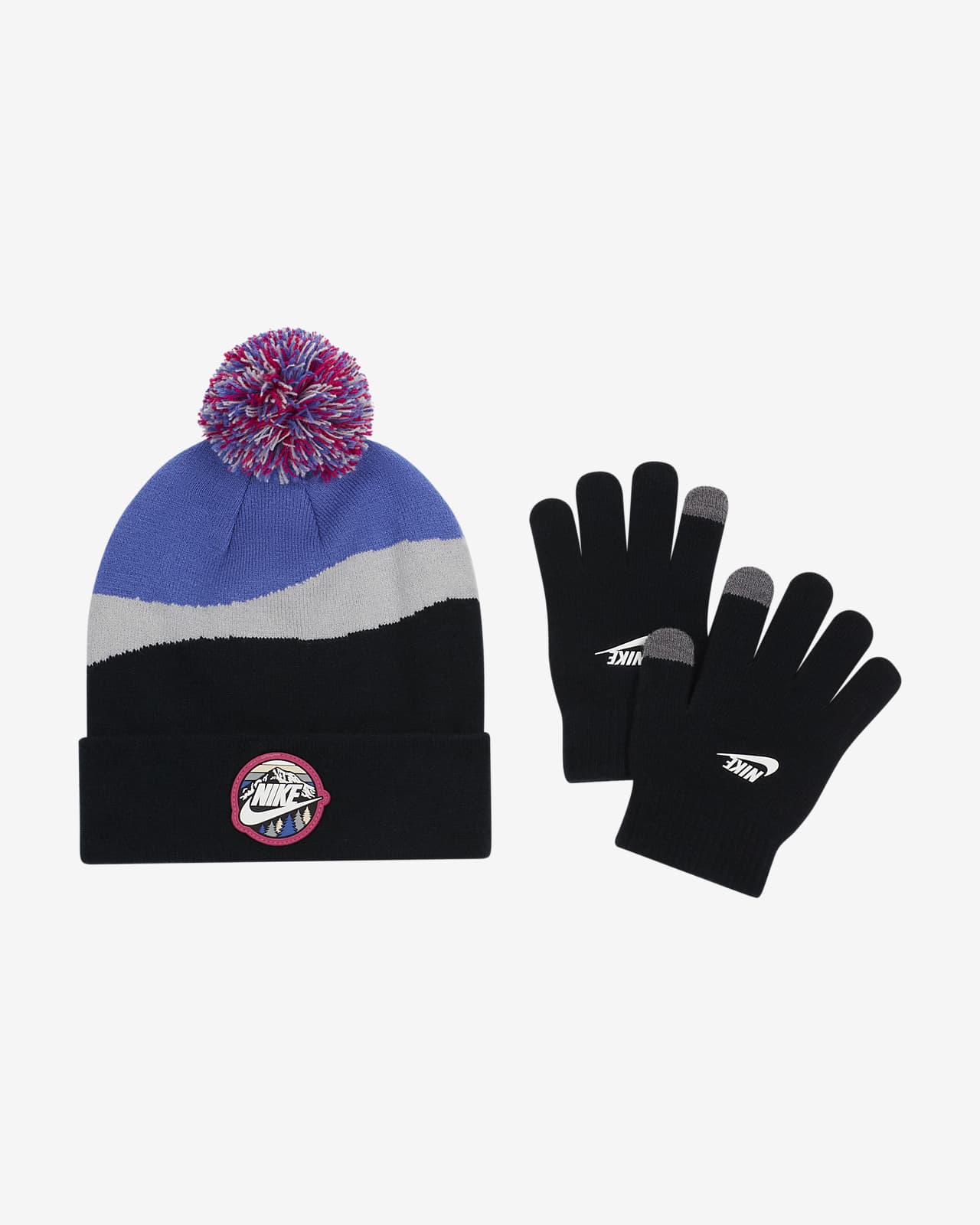 Nike Snow Day Beanie and Gloves Set Big Kids 2-Piece Hat Set