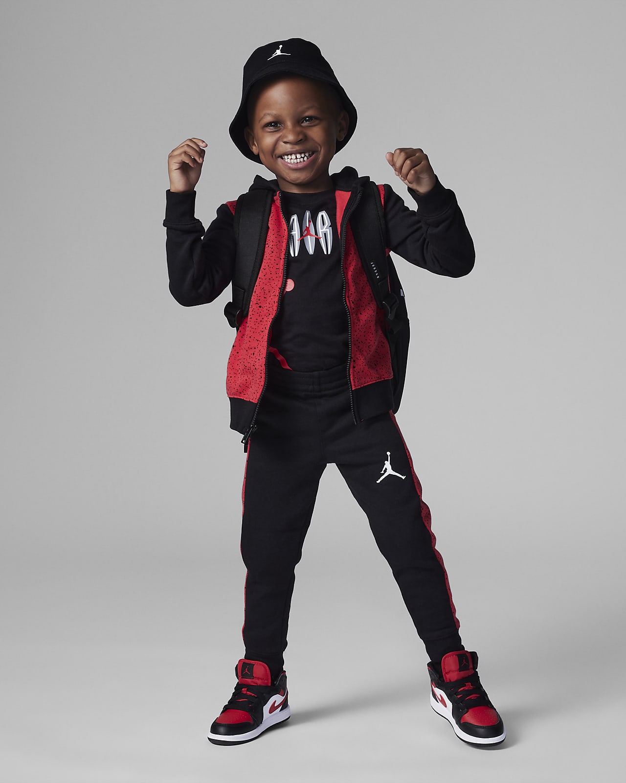 Conjunto de sudadera con gorro de cierre completo y pants de tejido Fleece puntos para niños de preescolar Jordan. Nike.com