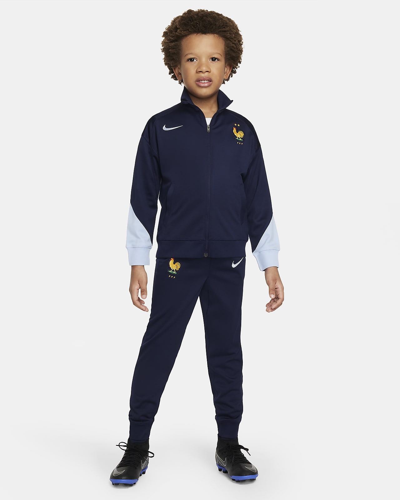 Frankreich Strike Nike Dri-FIT-Fußball-Trainingsanzug aus Strickmaterial für jüngere Kinder