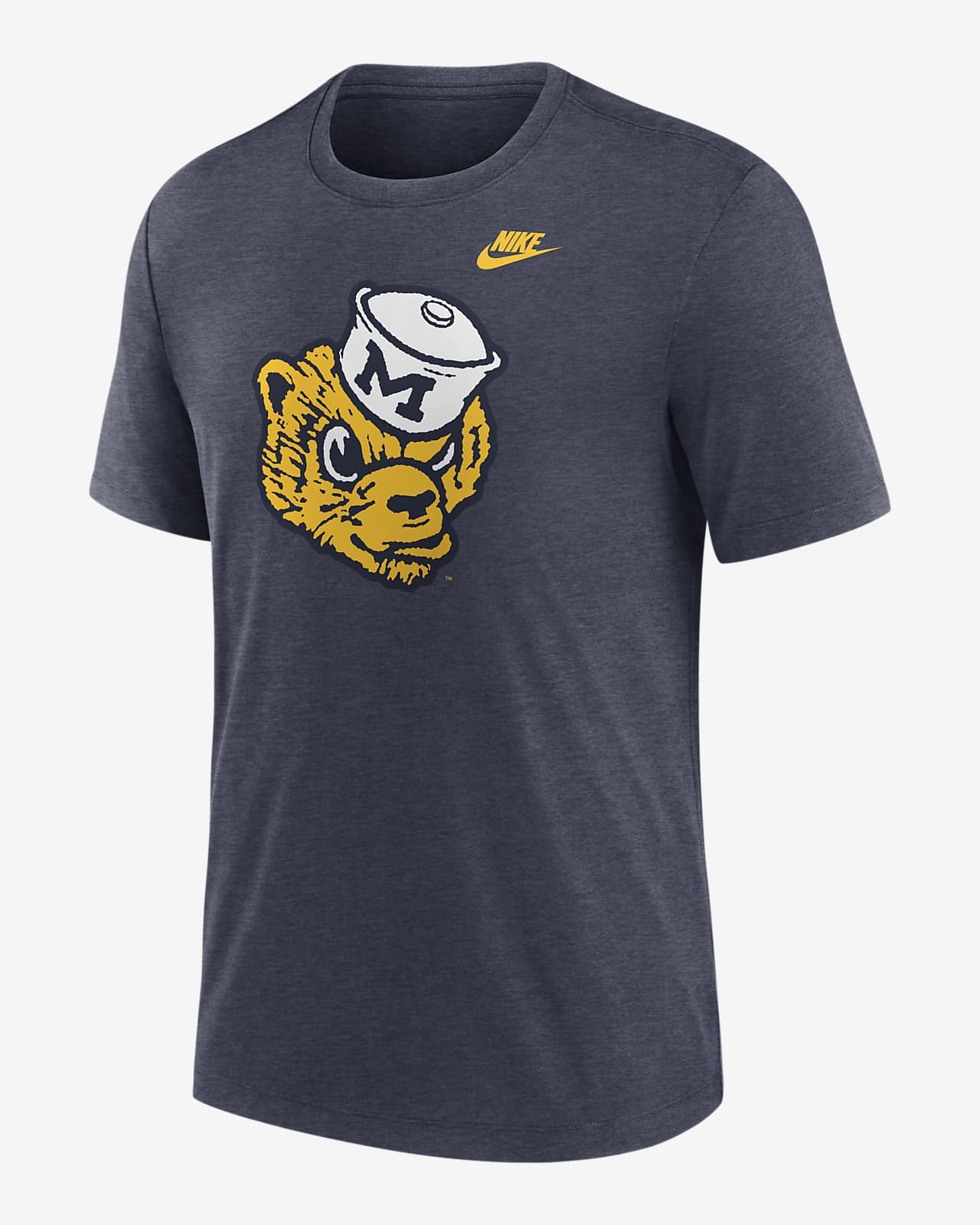 Michigan Wolverines Blitz Evergreen Legacy Primary Men's Nike College T-Shirt