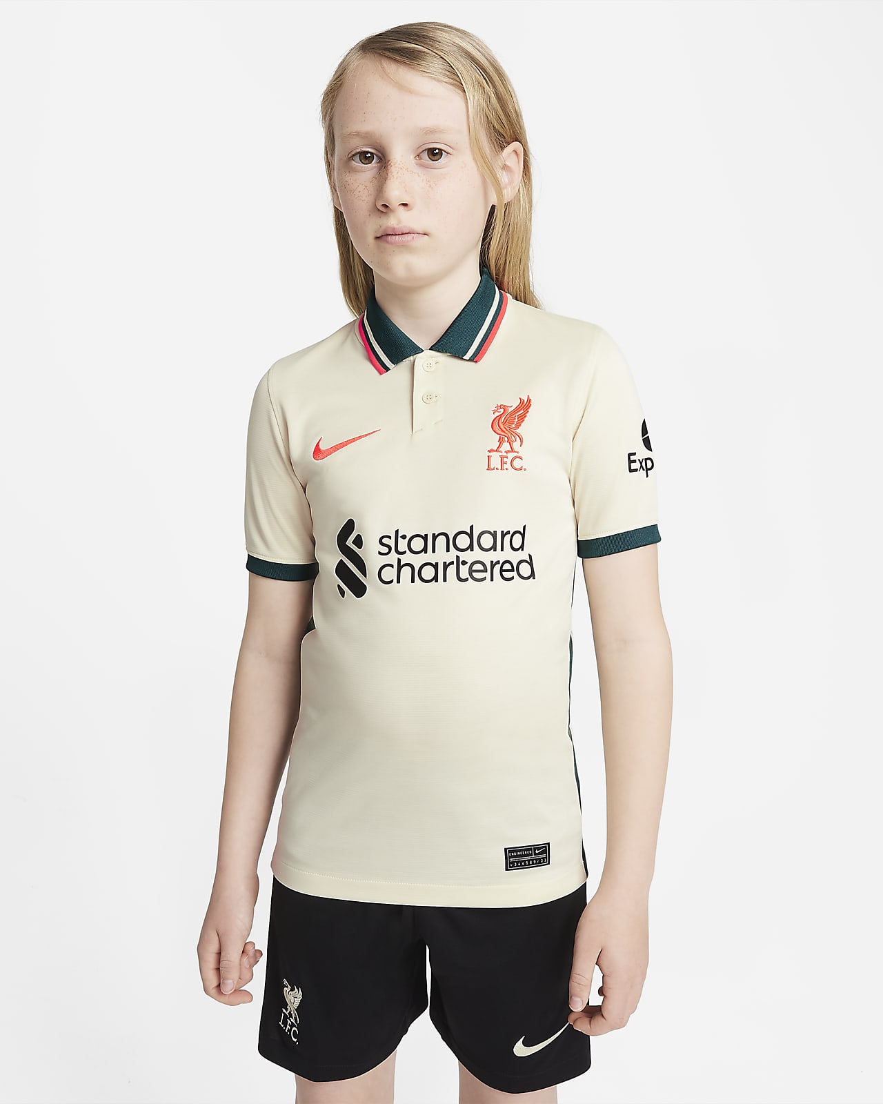 Liverpool F.C. 2021/22 Stadium Away Older Kids' Football Jersey. Nike SI