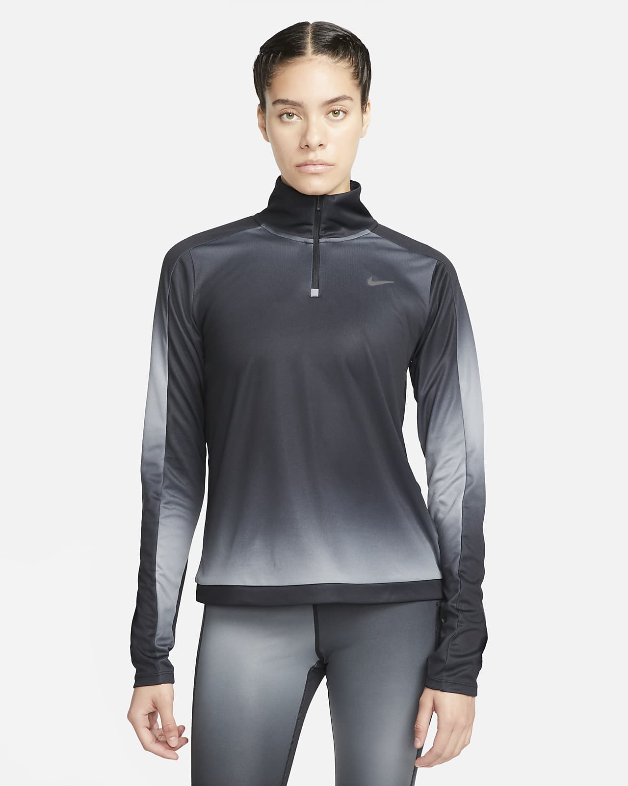 Nike Dri-FIT Swoosh-løbetrøje med print 1/4 lynlås til kvinder. Nike DK
