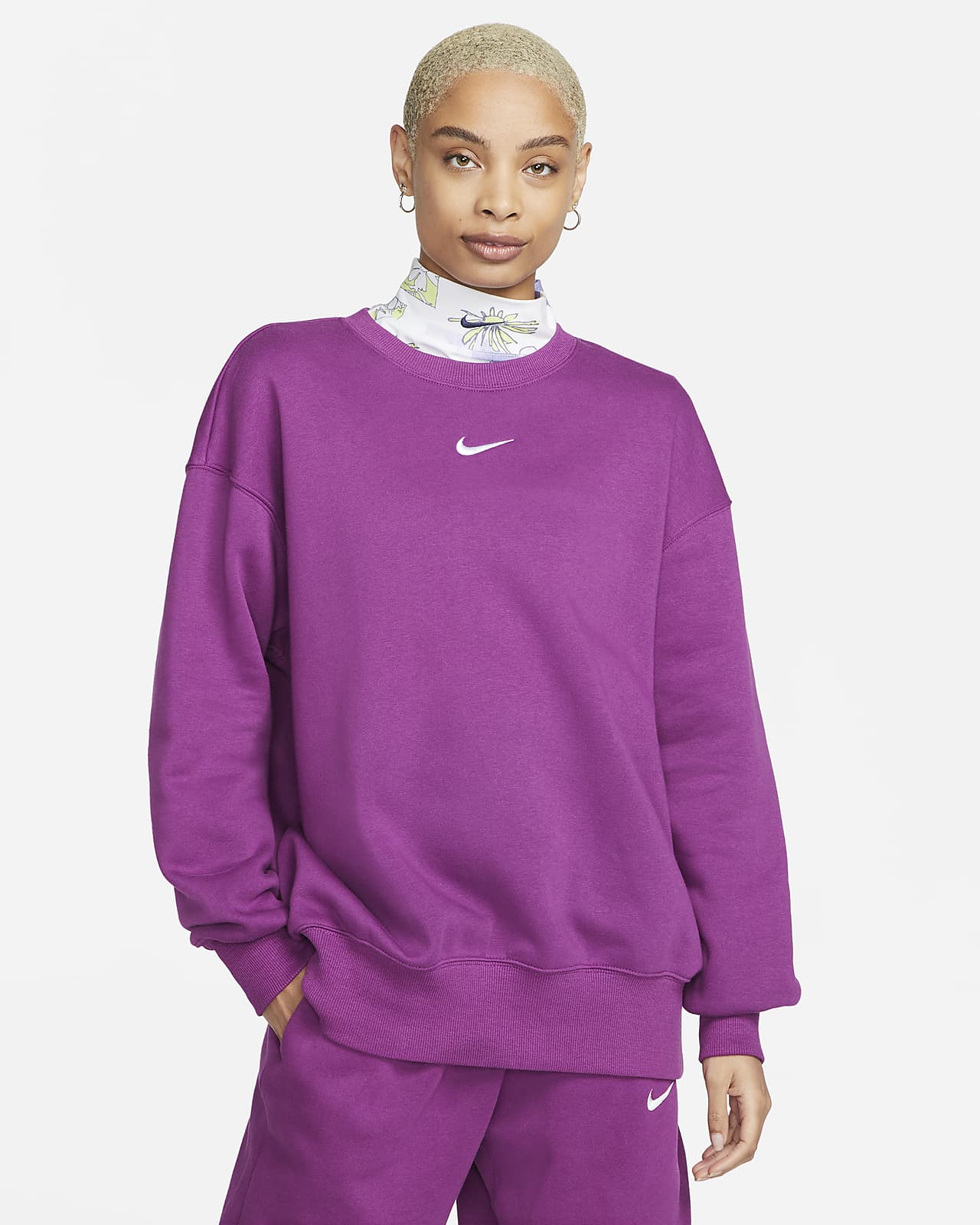 labio conciencia Inspiración Sudadera Nike Sportswear Phoenix Fleece oversized de cuello redondo para  mujer. Nike.com