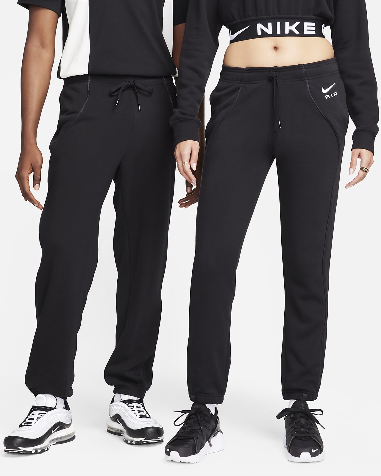 Nike Air Fleece-Jogger mit mittelhohem Bund für Damen