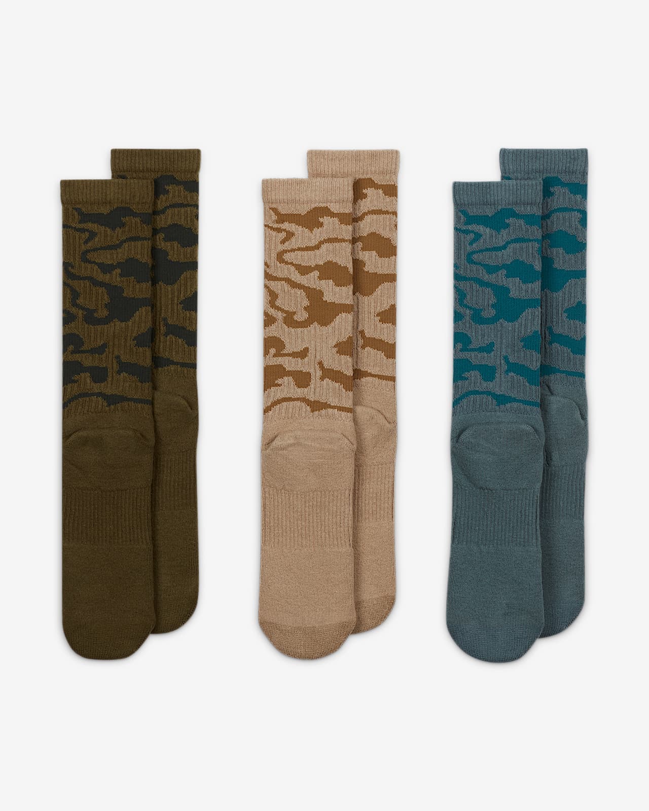 Носки до середины голени для тренинга Nike Everyday Plus Cushioned (3  пары). Nike RU