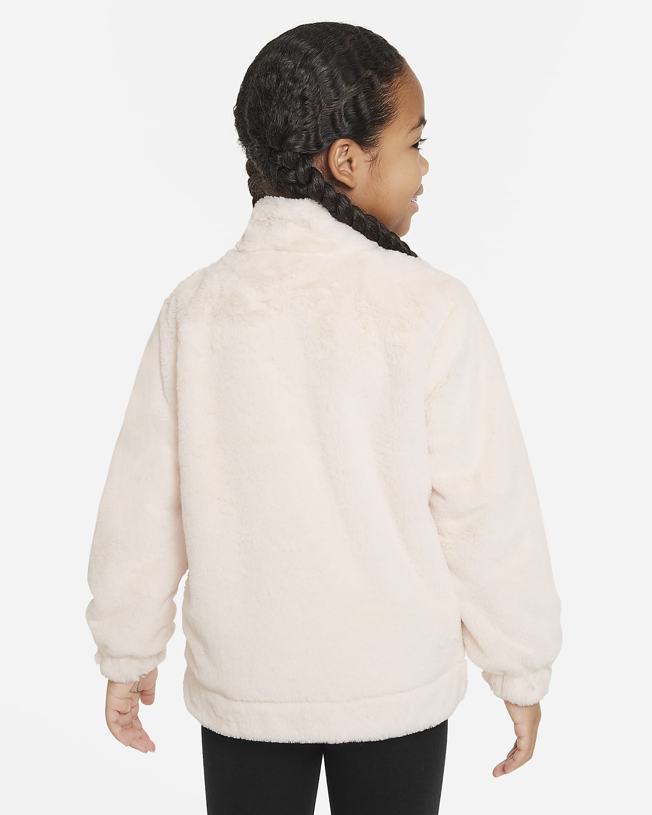 Nike Little Kids' Swoosh Faux Fur Jacket.