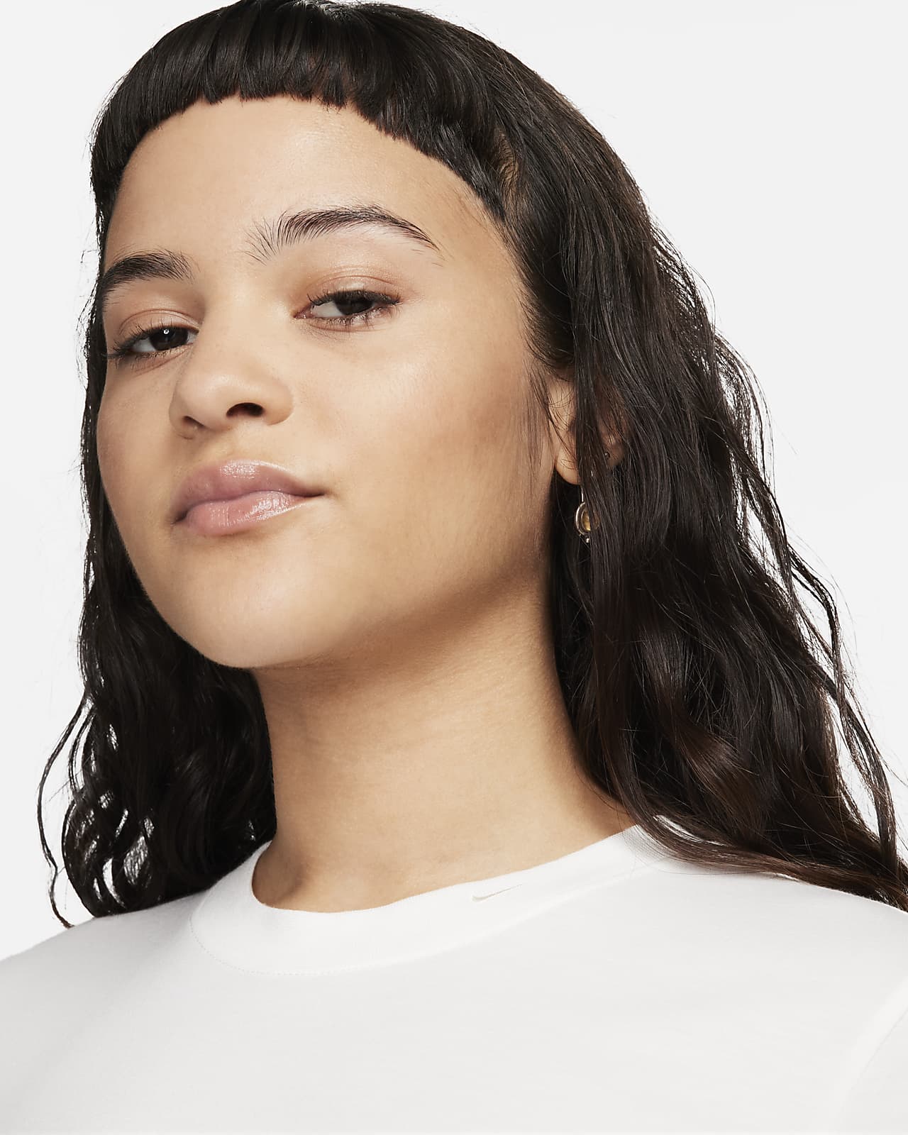 Nike Nike Sportswear Essential Women's Slim-Fit Crop T-Shirt Black -  black/white