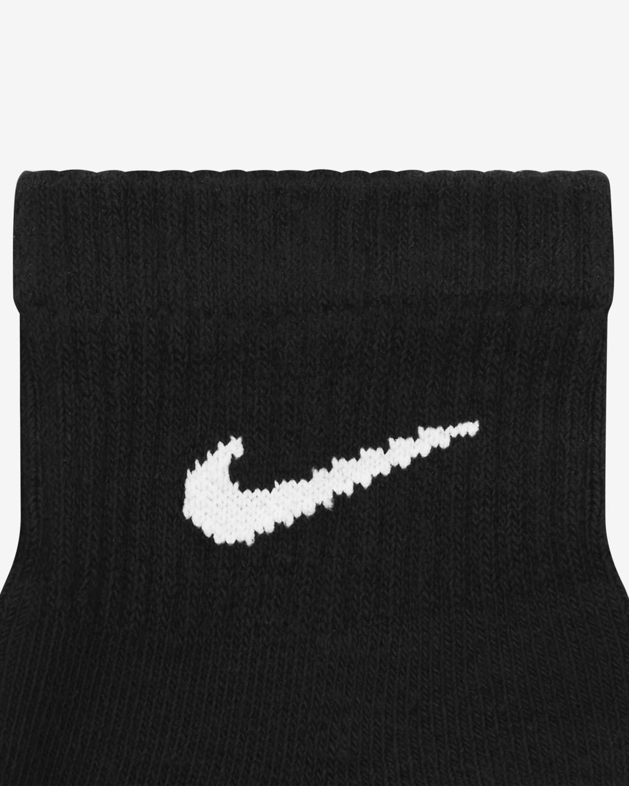 Black Mens Xtra Large Quarter Socks 6 Pairs, Nike