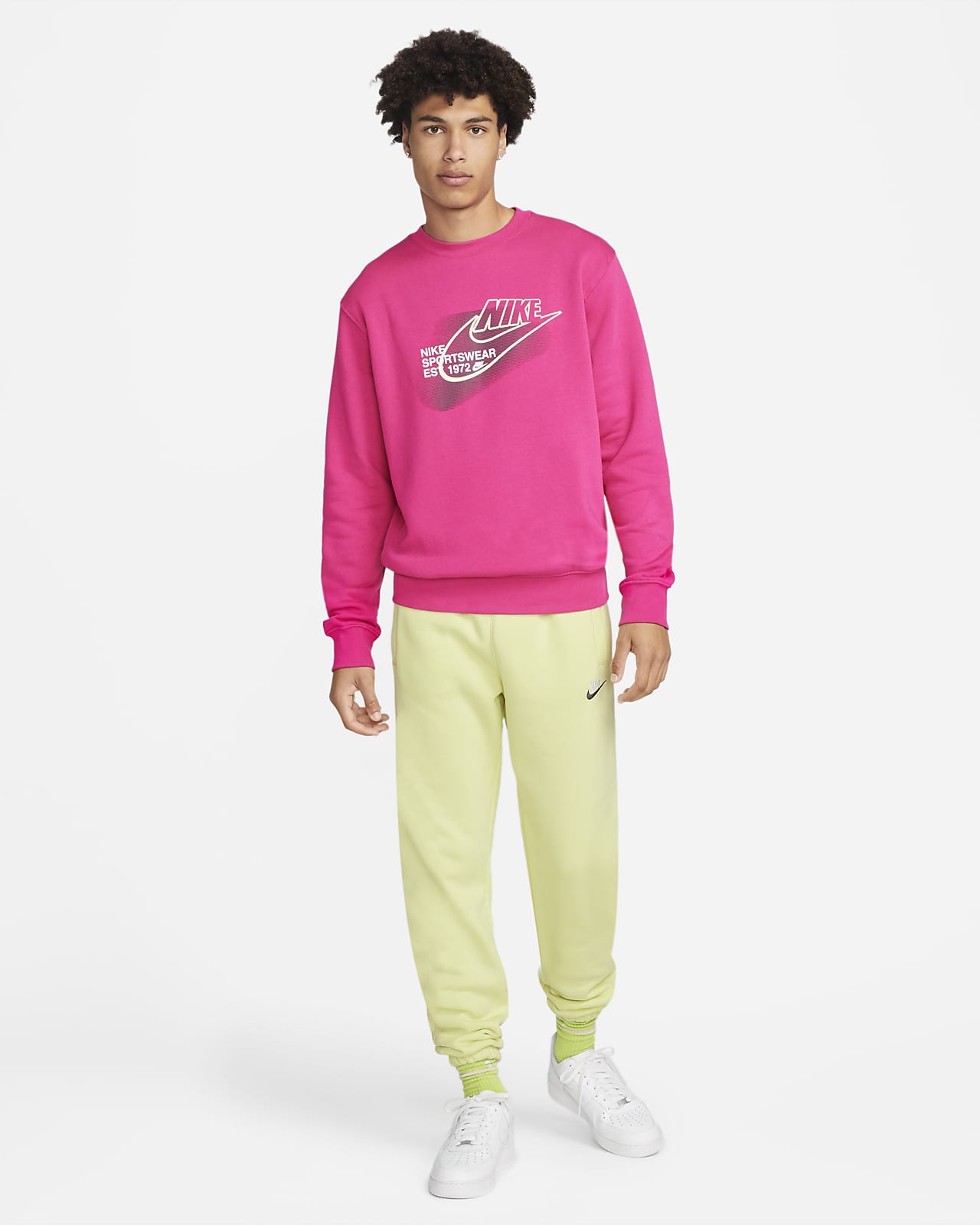 pink crewneck nike