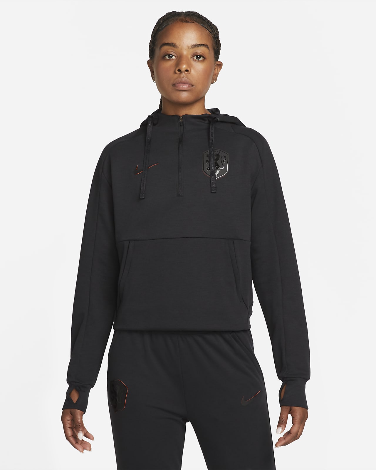 Países Bajos Sudadera con capucha de fútbol con media cremallera Nike -  Mujer. Nike ES