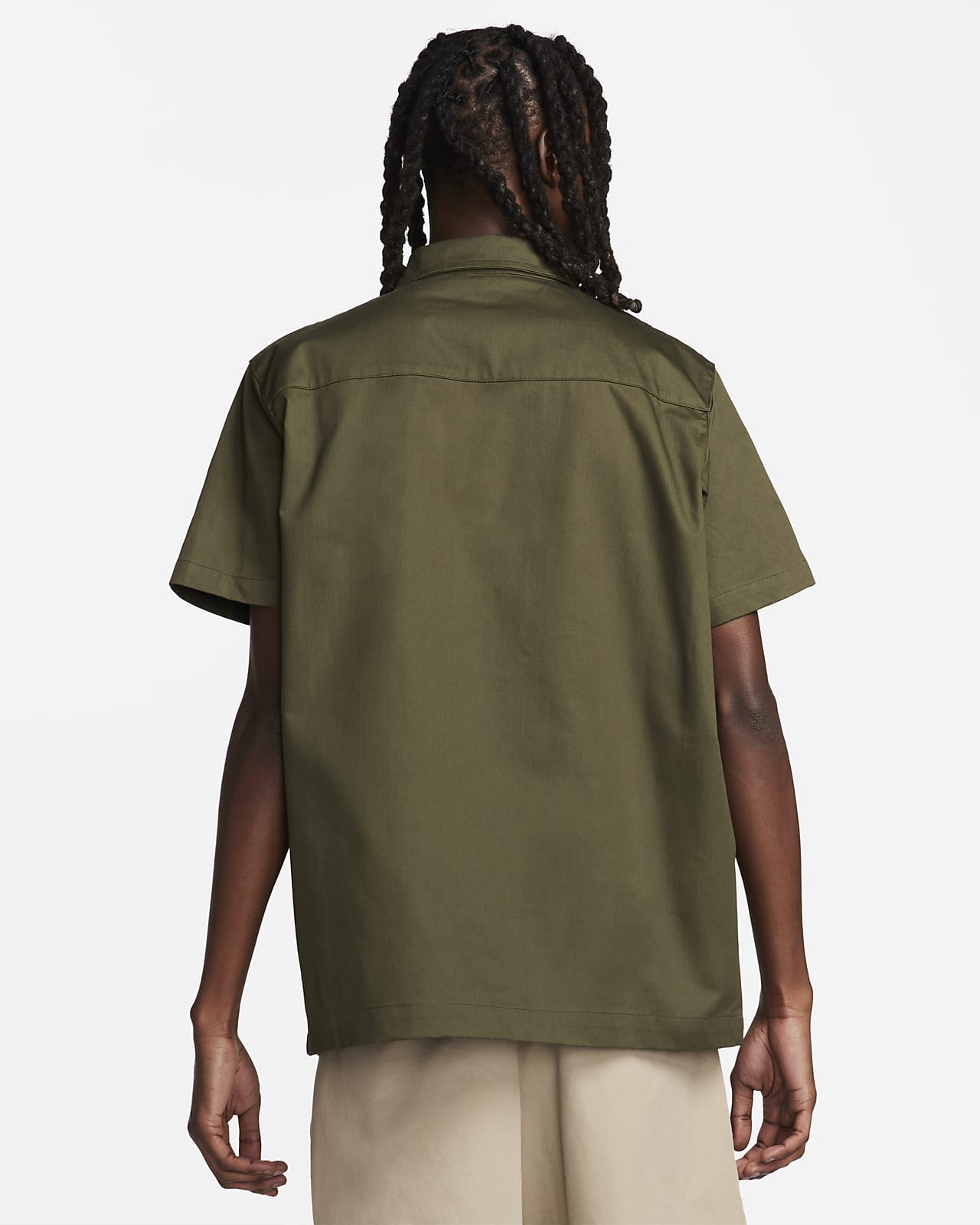 Nike Men's Life Woven Military Short-Sleeve Button-Down Shirt