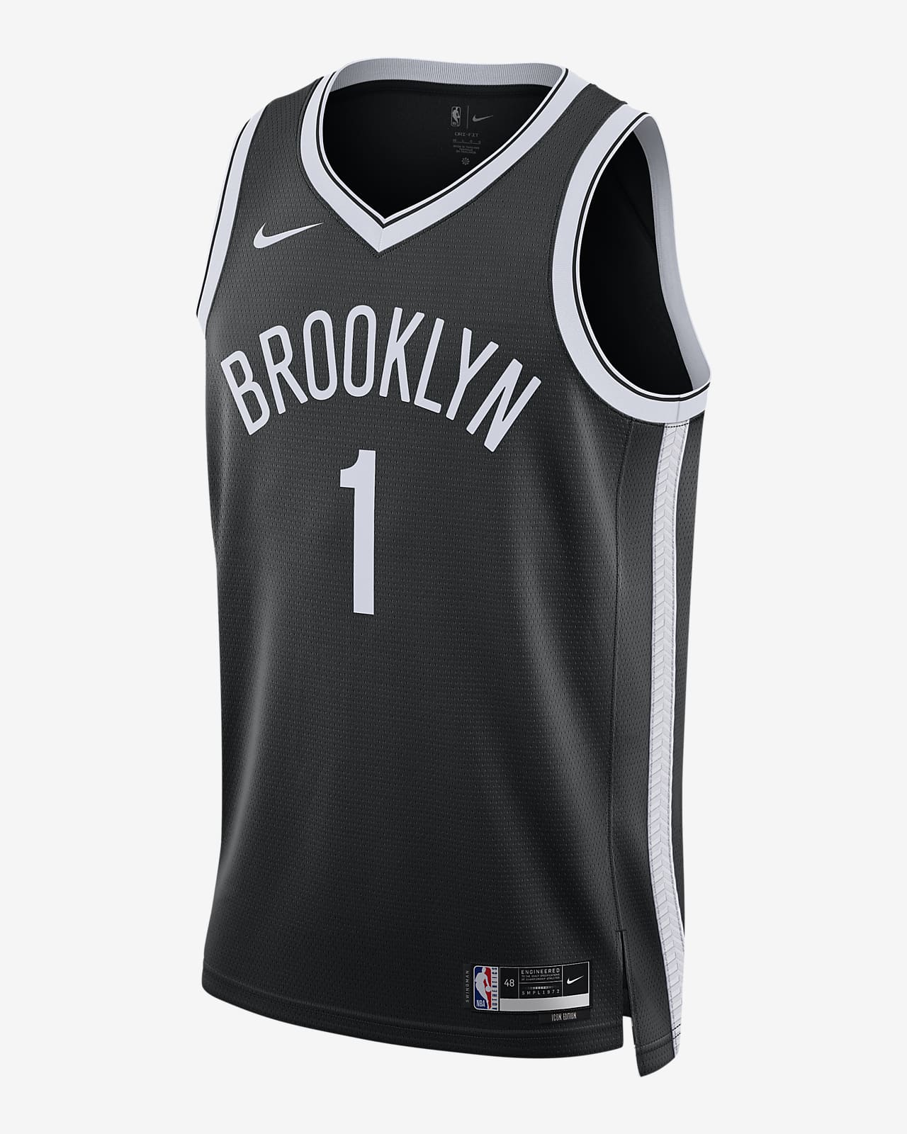 Brooklyn Nets Icon Edition 2022/23 Men's Nike Dri-FIT NBA Swingman Jersey.