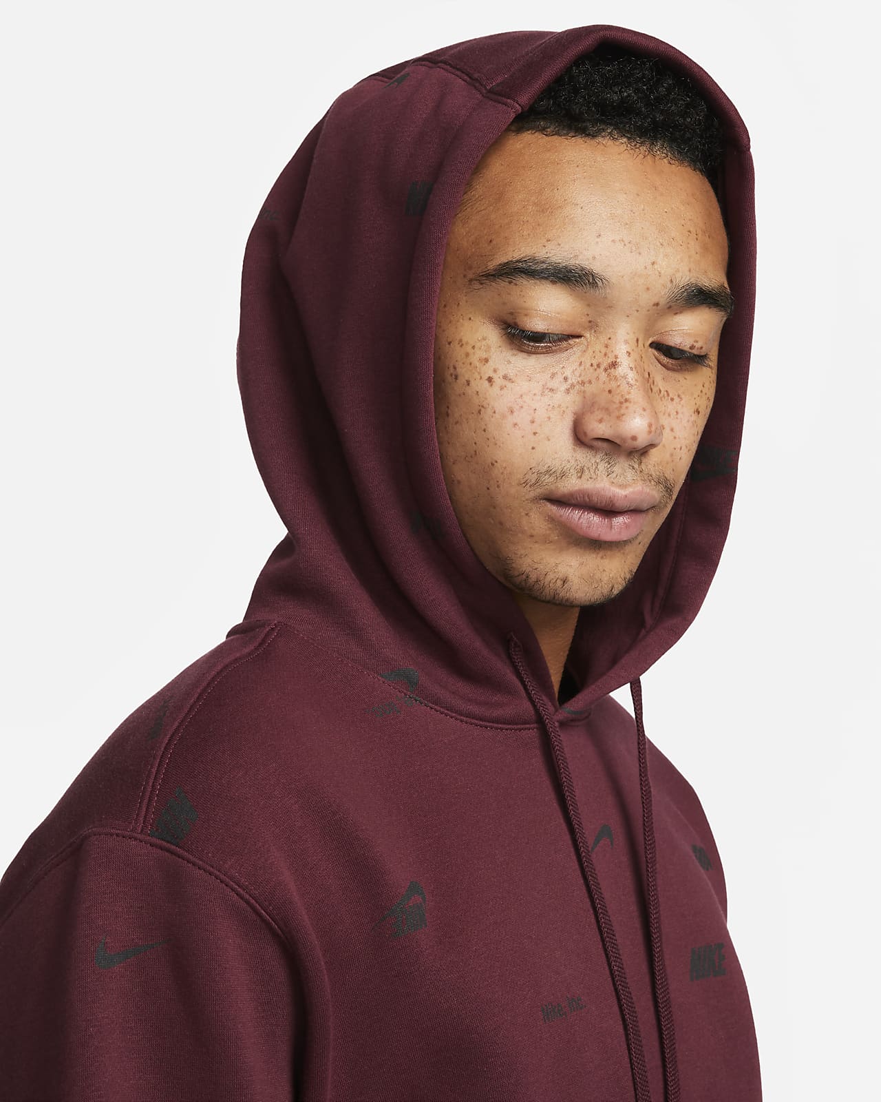 Men's Nike Sportswear Club Fleece Allover Printed Pullover Hoodie