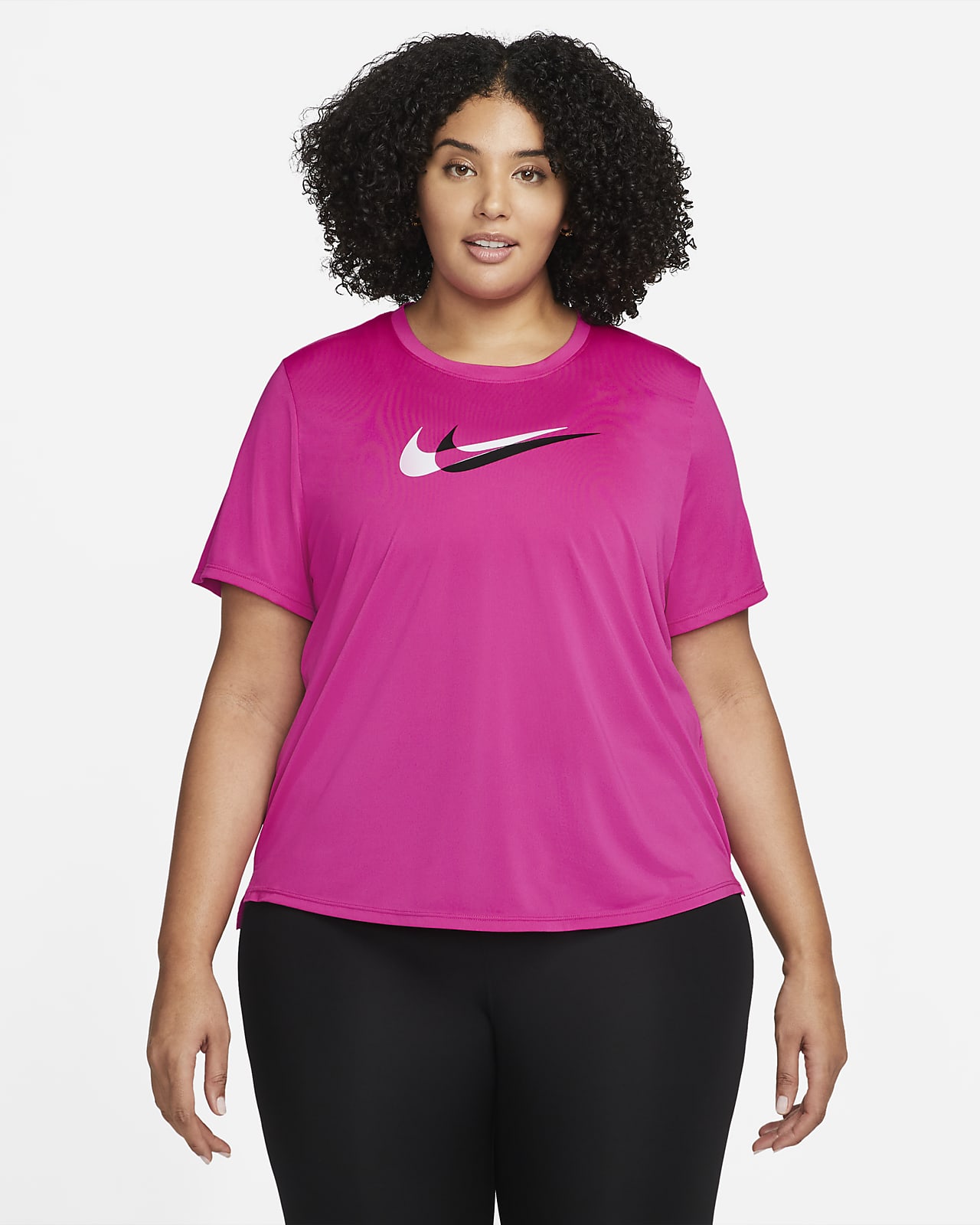 Nike Dri-FIT Swoosh Run Kurzarm-Laufoberteil für Damen (große Größe)