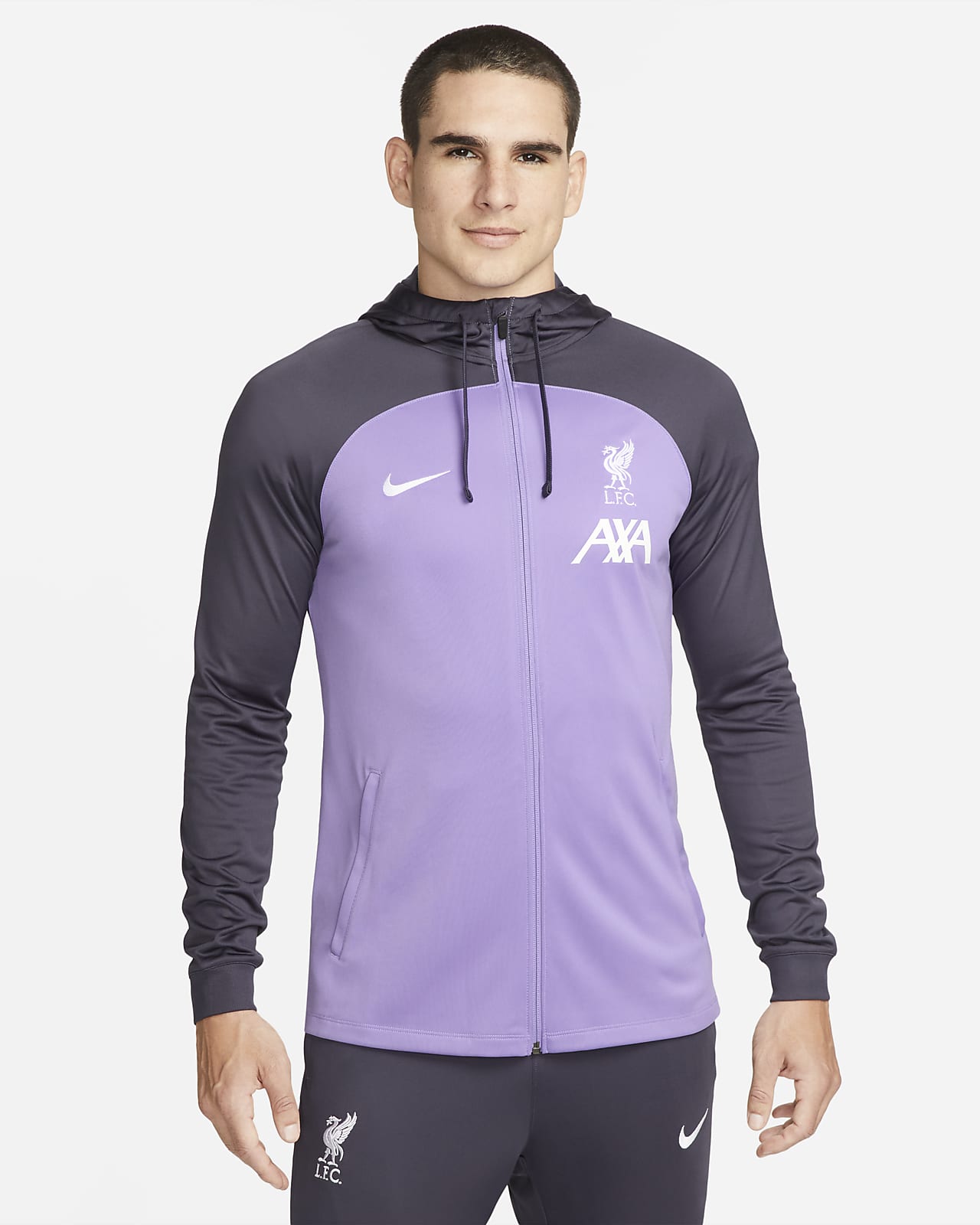 Chamarra de entrenamiento de f tbol Nike Dri FIT con gorro para hombre Liverpool FC Strike Alternativa