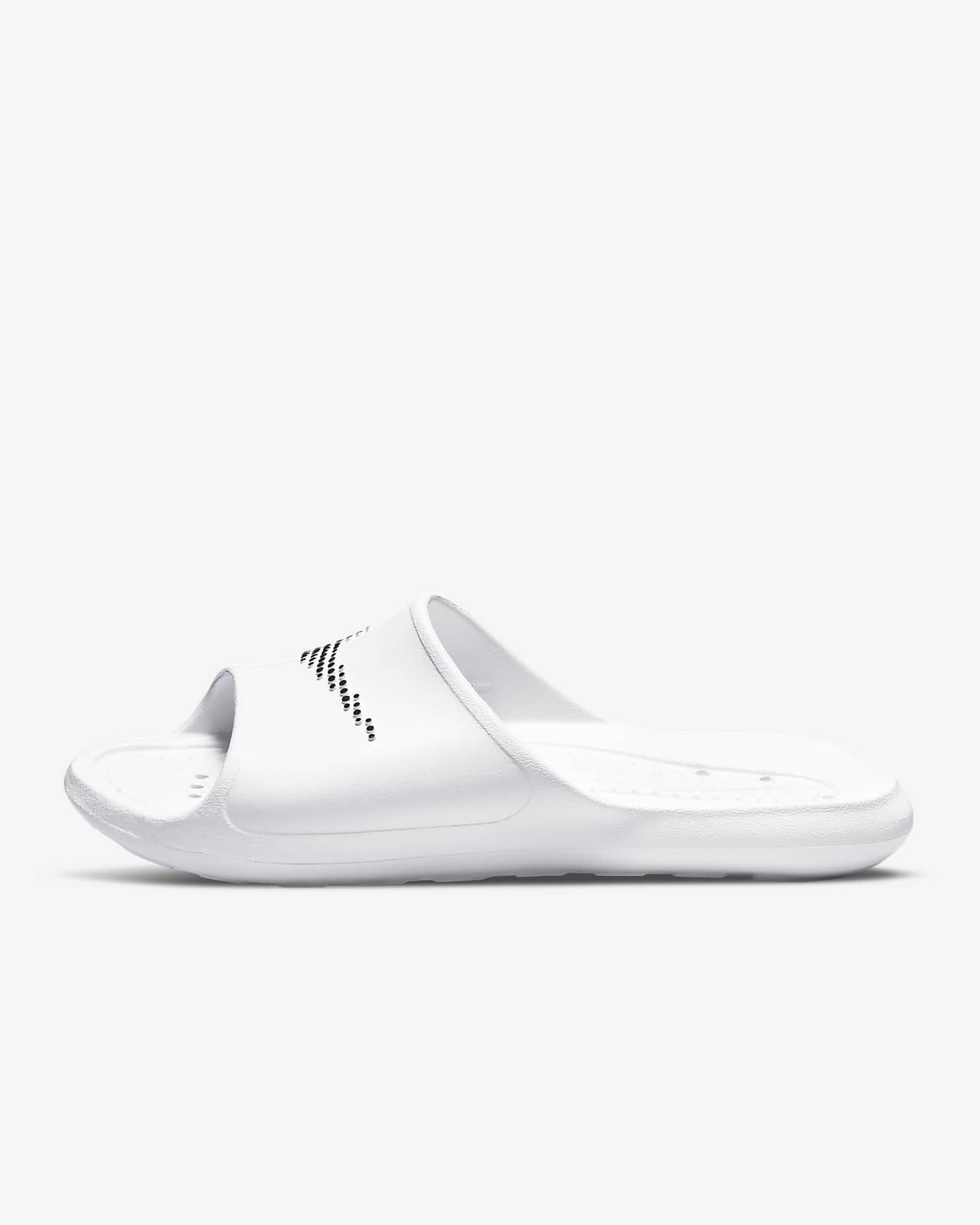 White nike store slides men