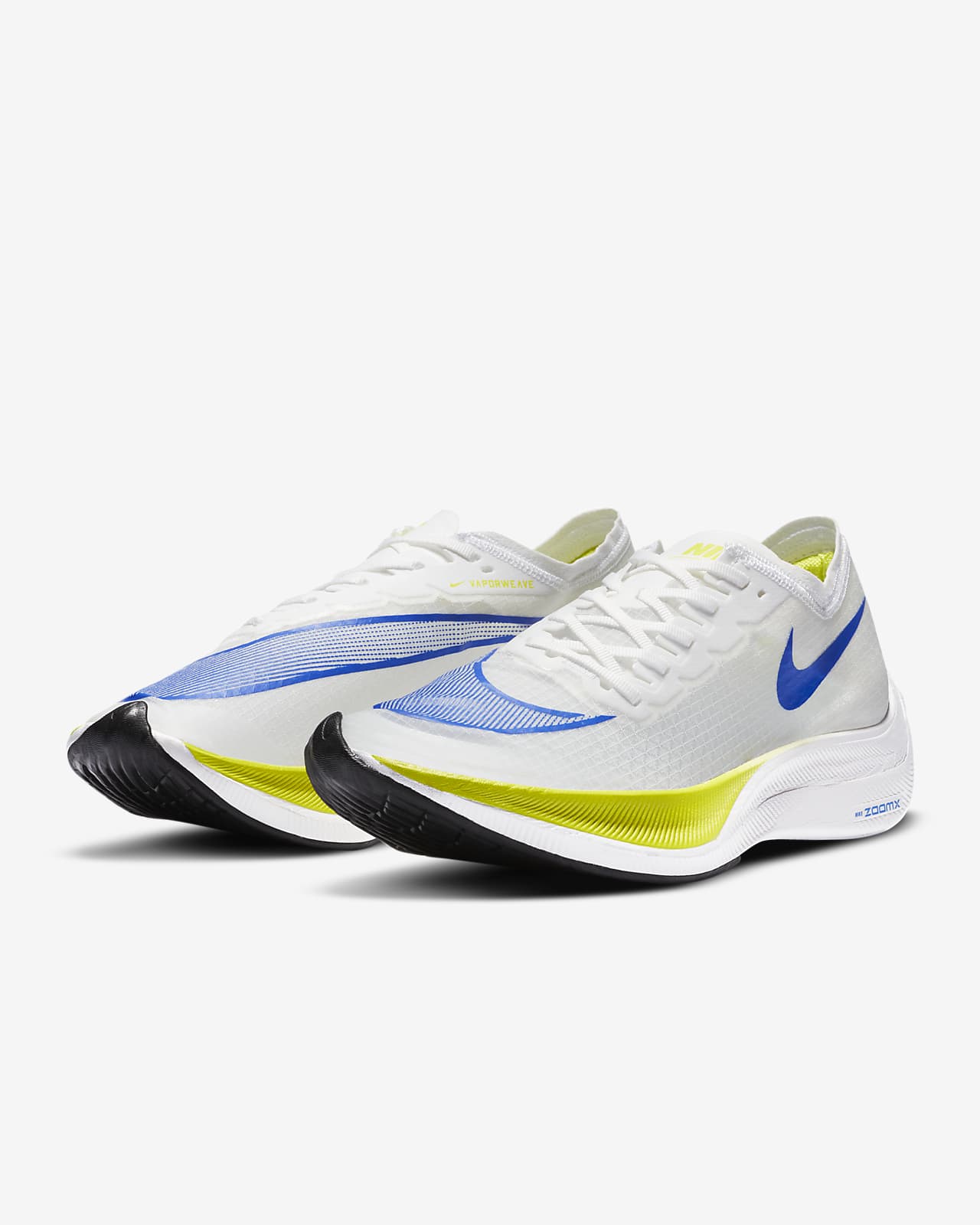 blue and yellow nike running shoes