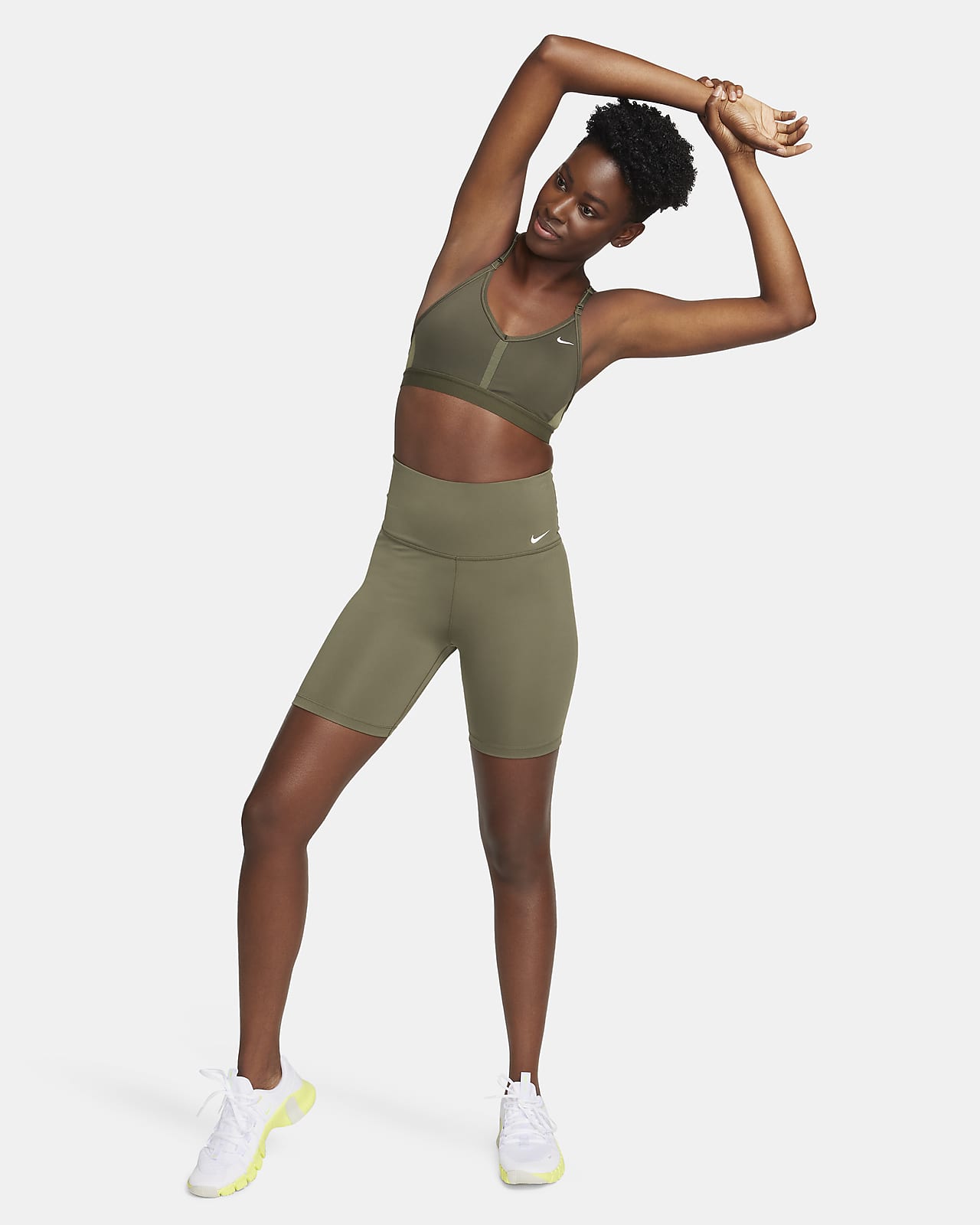 New Nike Women's Dri-FIT Light Support Padded Sports Bra Green