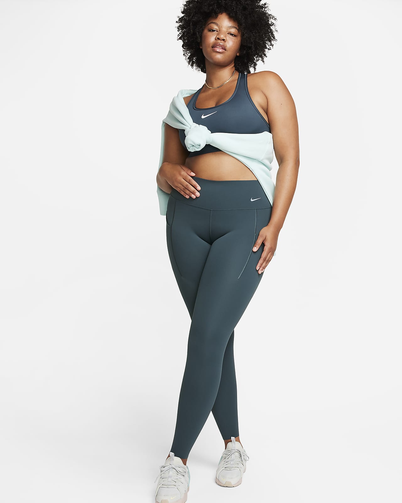 Leggings a tutta lunghezza a vita media con tasche e sostegno medio Nike Universa – Donna