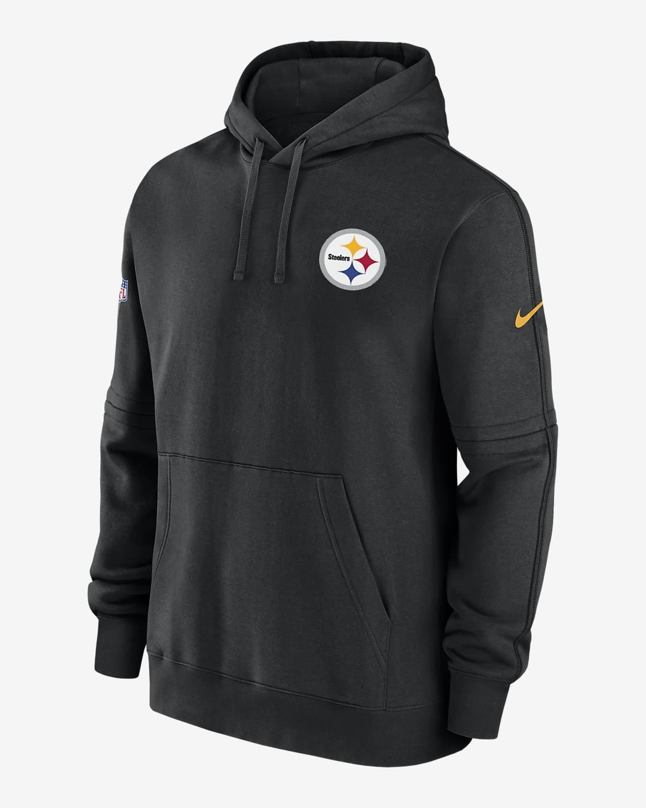 Felpa pullover con cappuccio Pittsburgh Steelers Sideline Club Nike NFL – Uomo