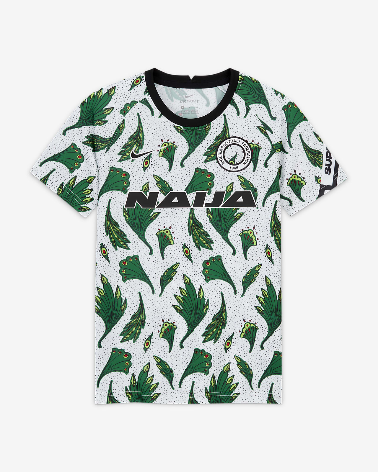 Nigeria Big Kids' Pre-Match Short-Sleeve Soccer Top