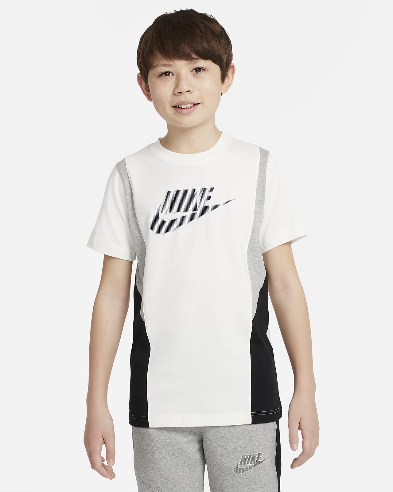 Nike Sportswear Hybrid Older Kids' Short-Sleeve Top. Nike AE