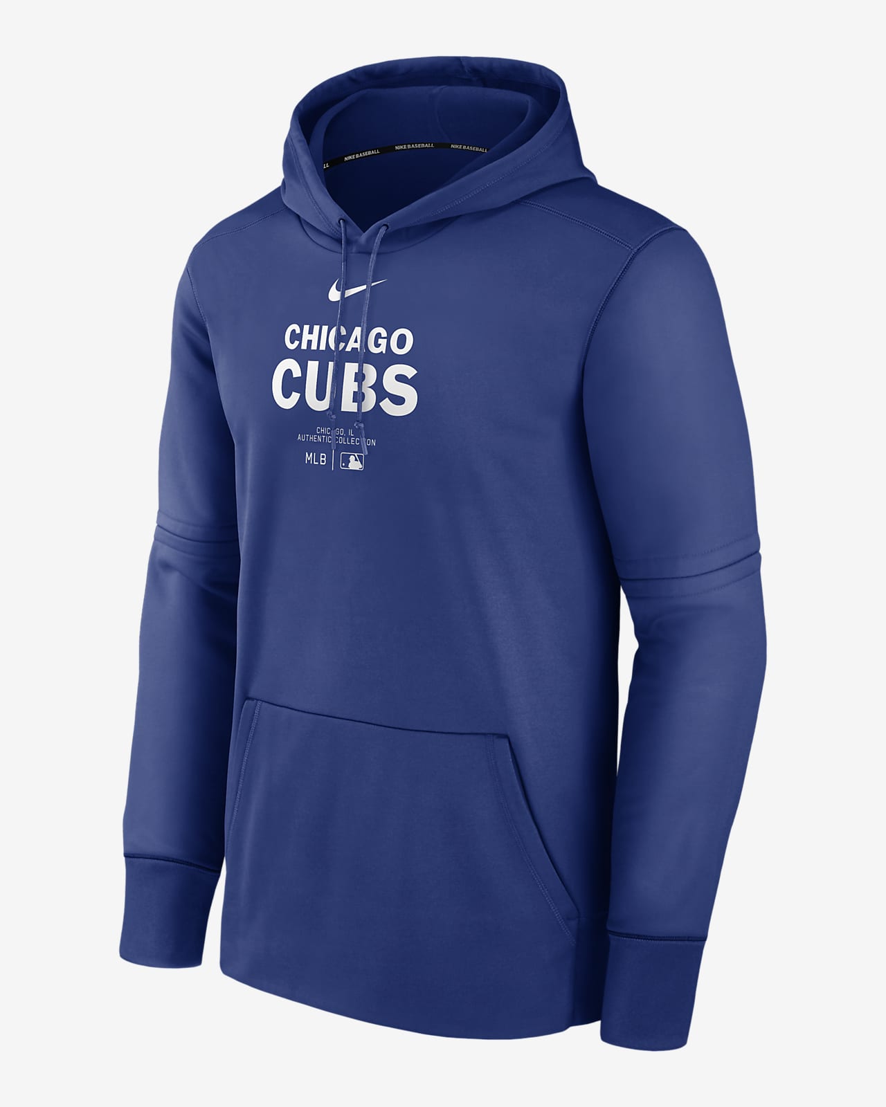 Chicago Cubs Authentic Collection Practice Men's Nike Therma MLB Pullover Hoodie