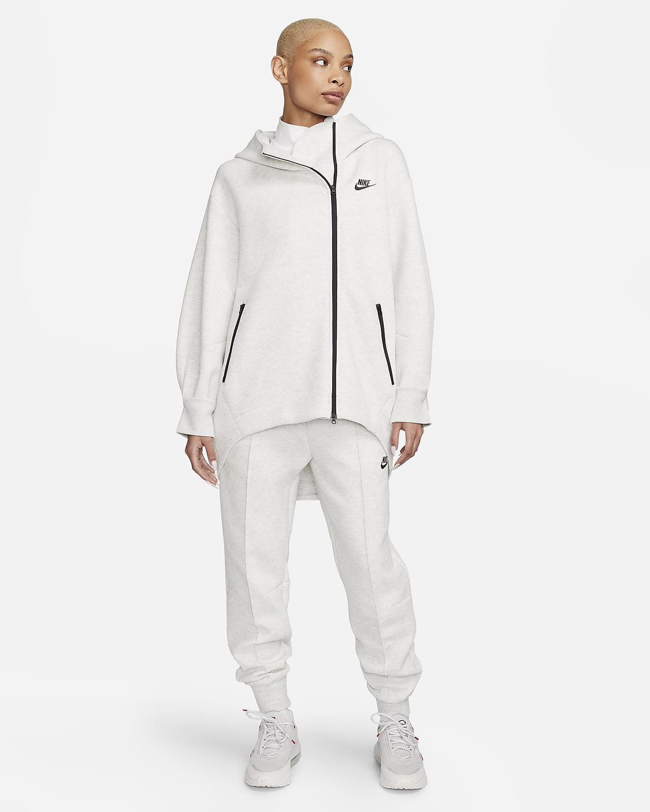Capa con gorro oversized de cierre completo para mujer Nike Sportswear Tech Fleece