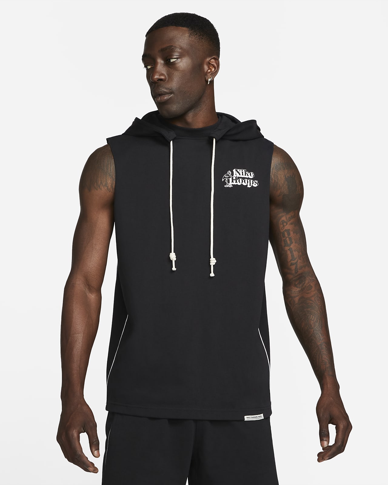 Felpa cutoff da basket con cappuccio Nike Dri-FIT Standard Issue - Uomo.  Nike IT